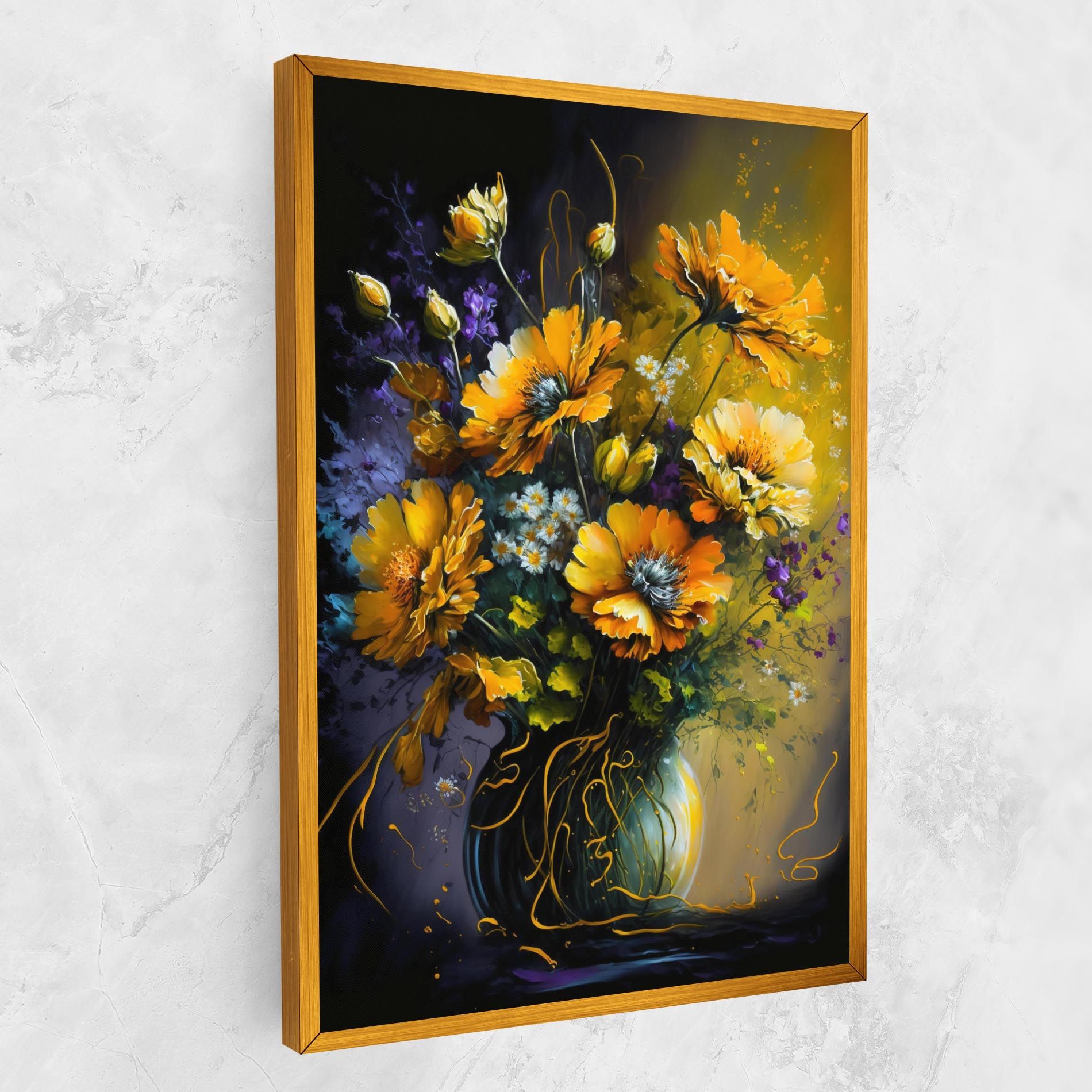 Yellow Flower Art Vase mockup 1