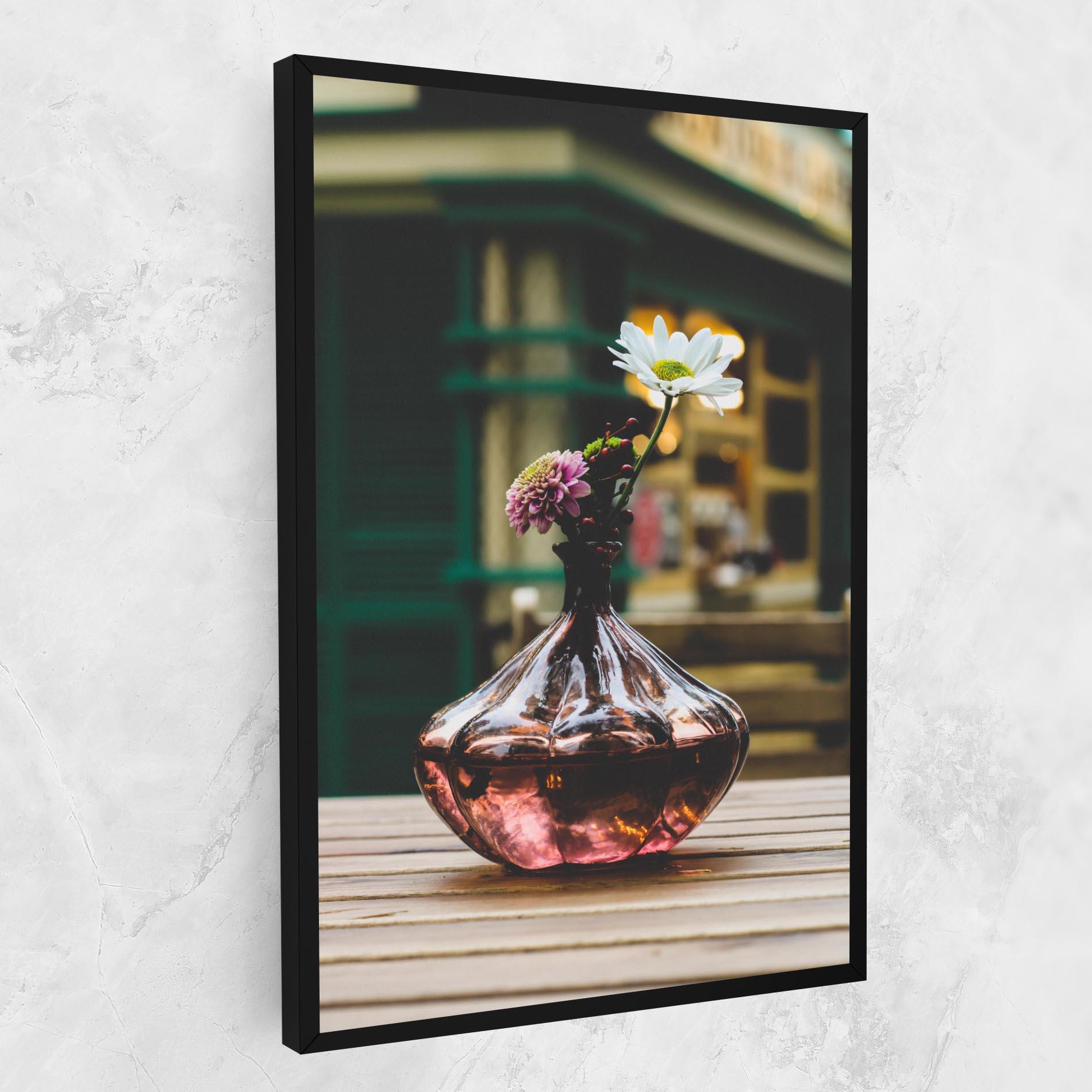 Leinwandbild Pink Vase Flower mockup 1