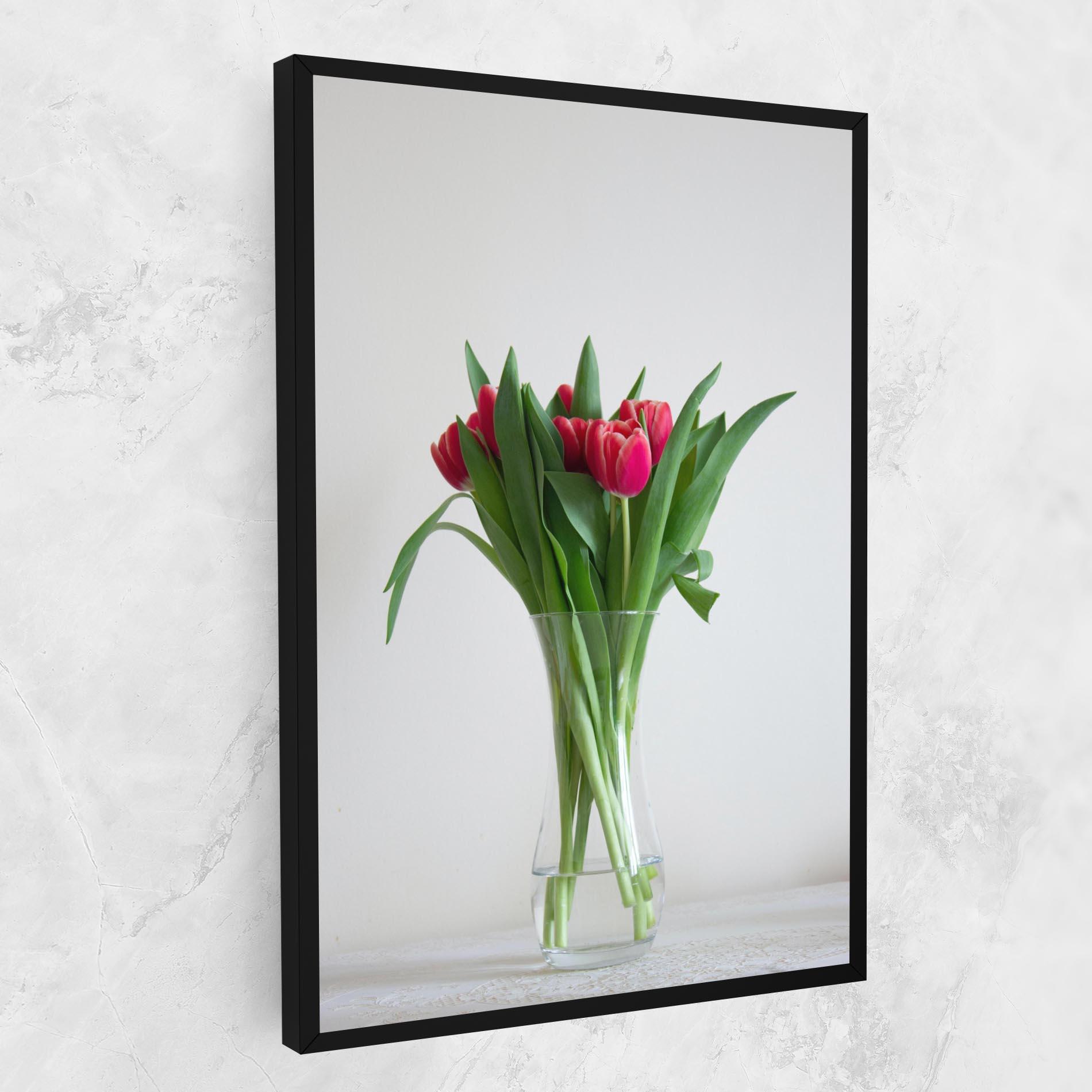 Leinwandbild Pretty Tulips Vase mockup 1