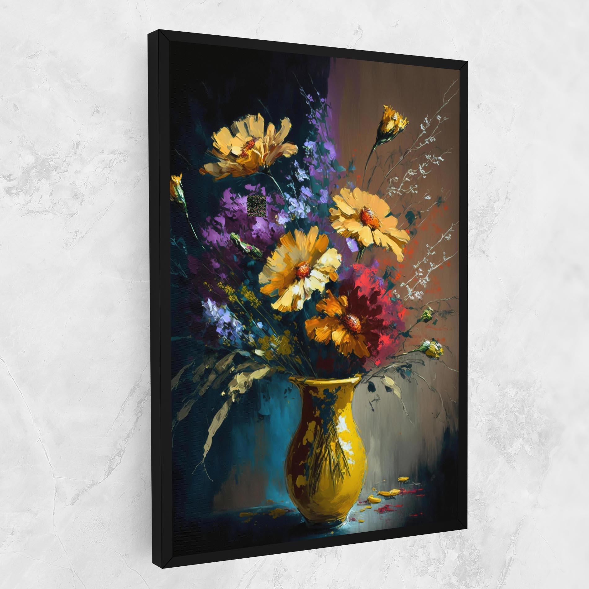 Leinwandbild Yellow Art Vase mockup 1