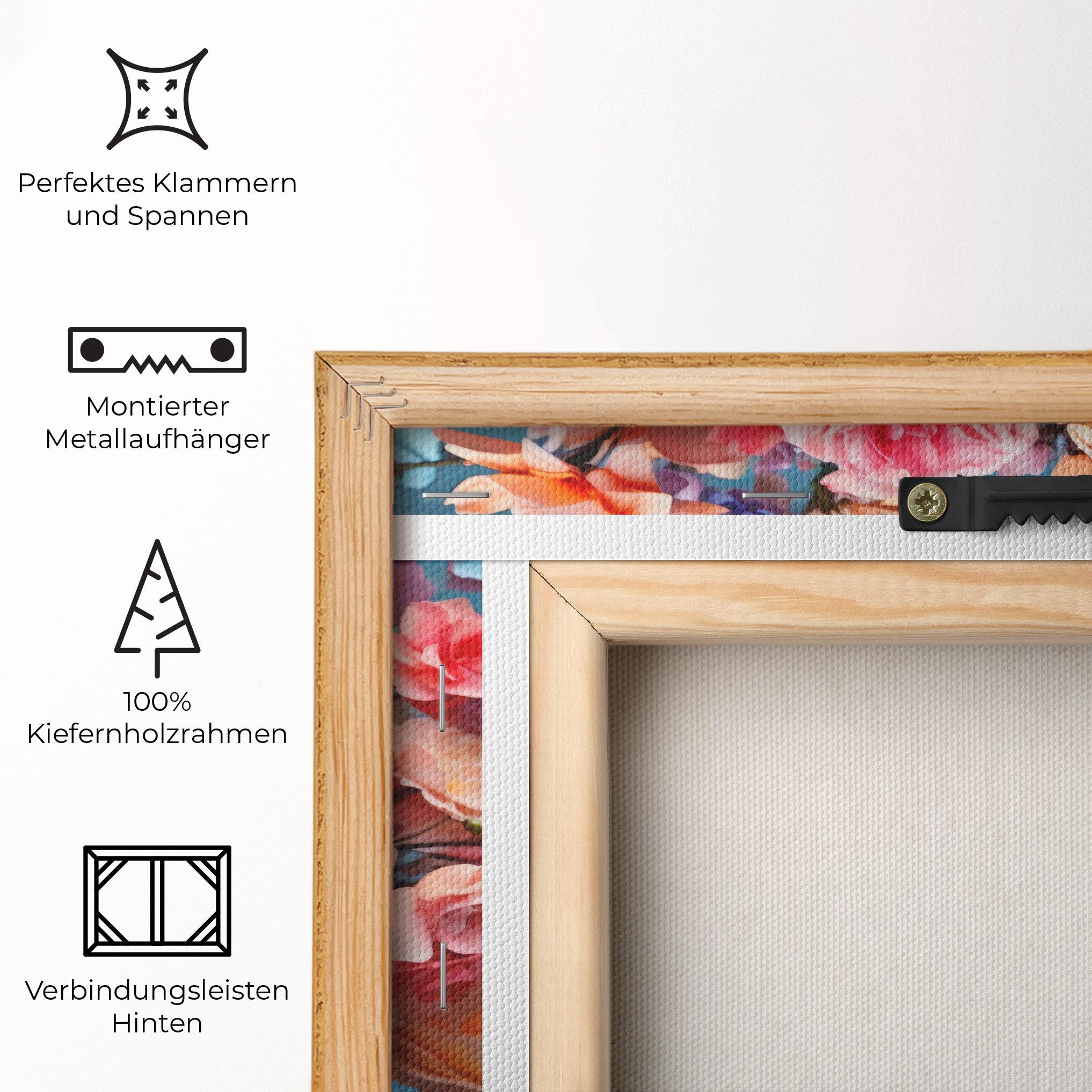 Leinwandbild Blue Vase Flowers mockup 5