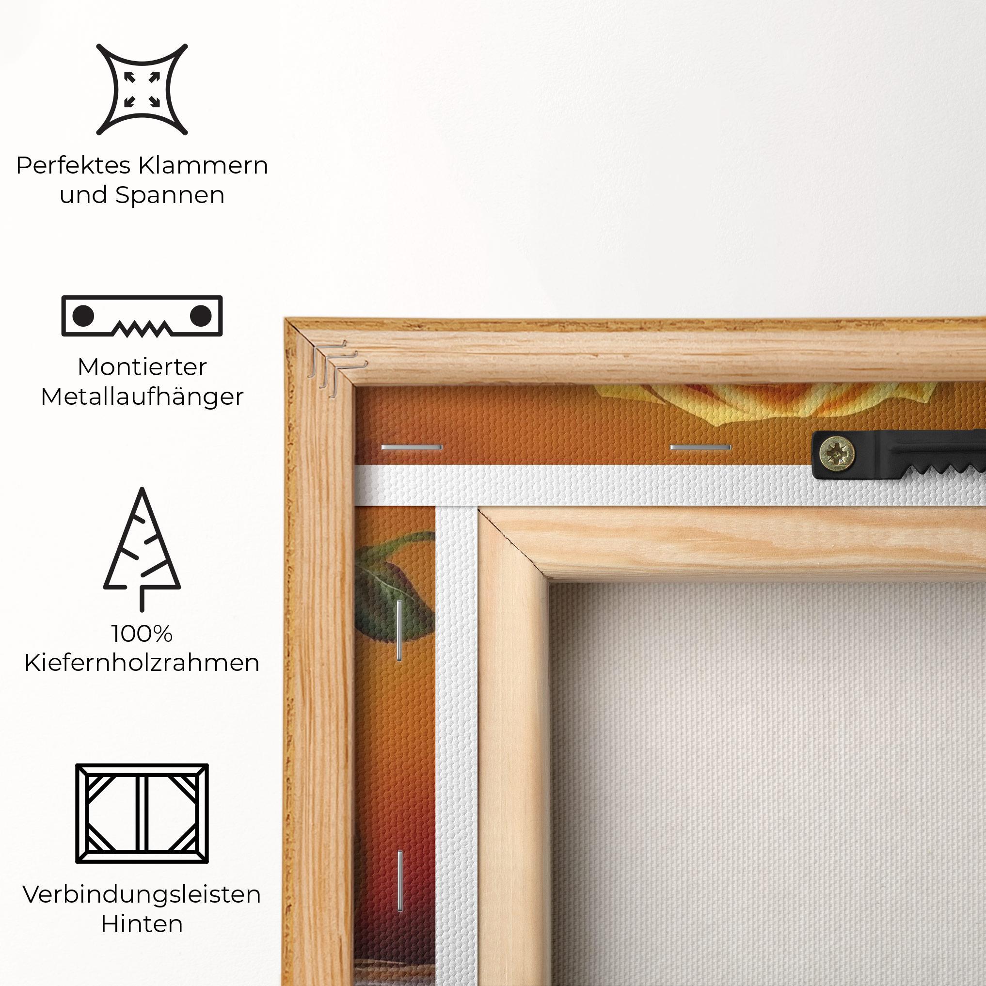 Leinwandbild Orange Roses Vase mockup 5