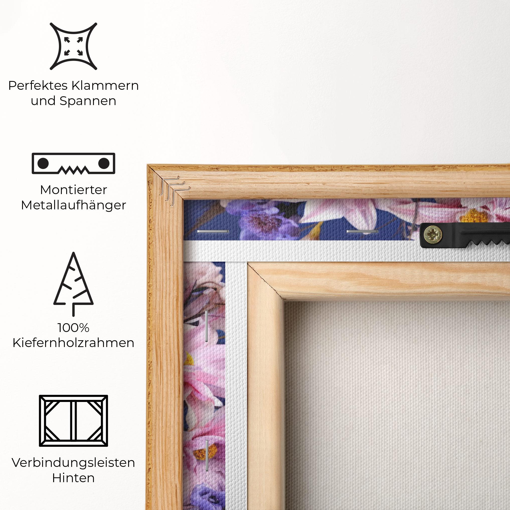 Leinwandbild Purple Vase Flowers mockup 5