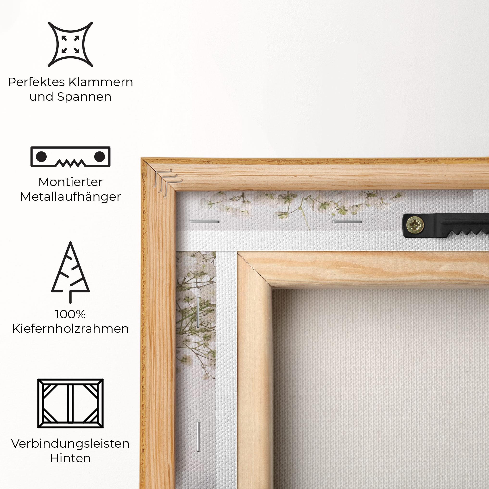 Leinwandbild White Tiny Flower Vase mockup 5