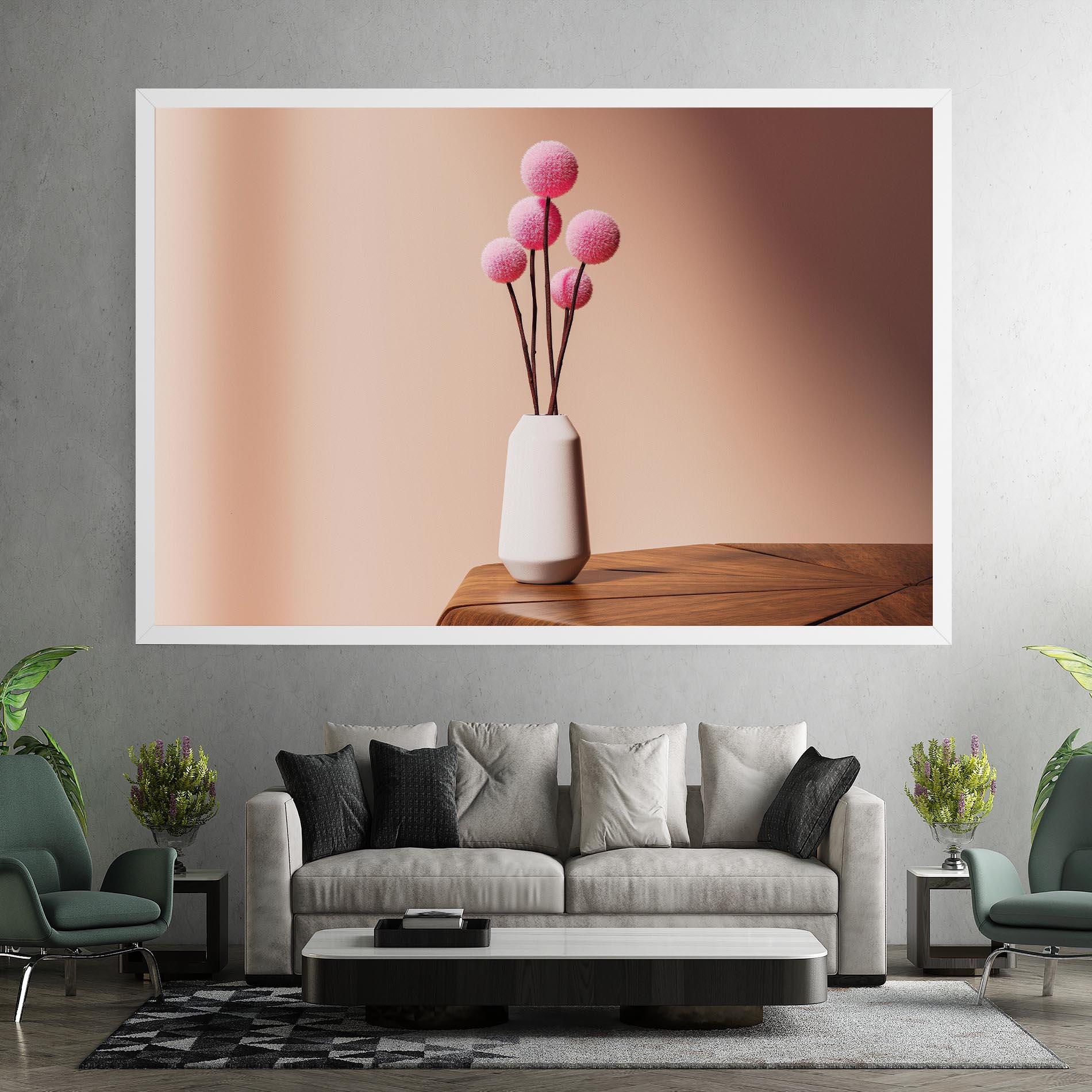 Leinwandbild Pink Circle Vase mockup 7