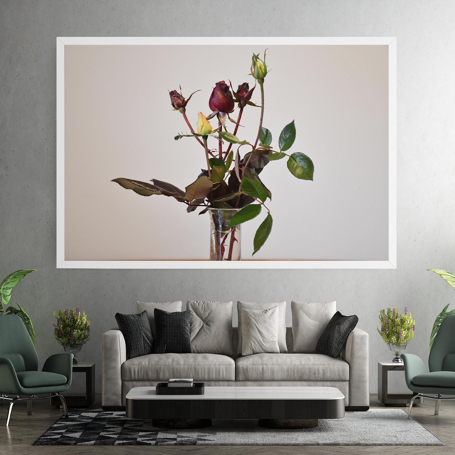 Leinwandbild Roses Vase mockup 7