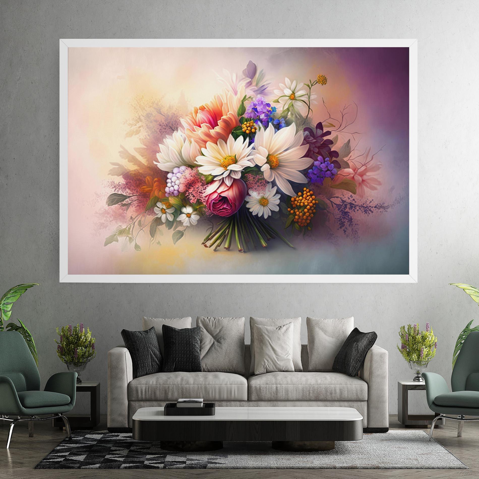 Leinwandbild Vecteezy_ai Generated Bouquet Of Fresh Spring Flowers On Light_23373362_865 mockup 7