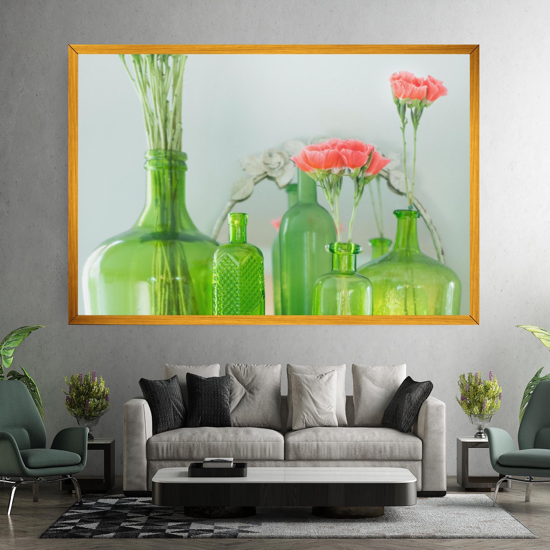 Green Vase Flowers mockup 7