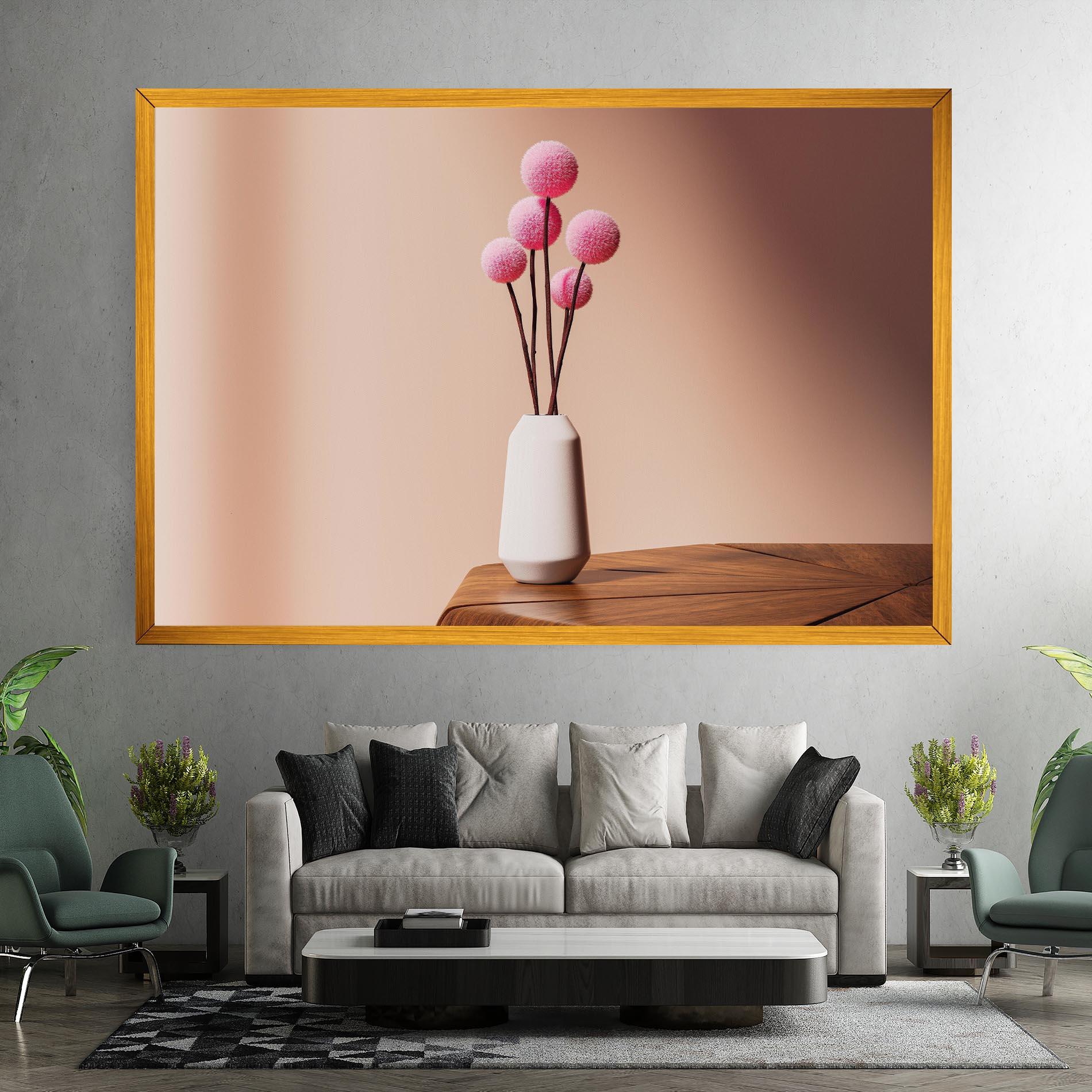 Leinwandbild Pink Circle Vase mockup 7