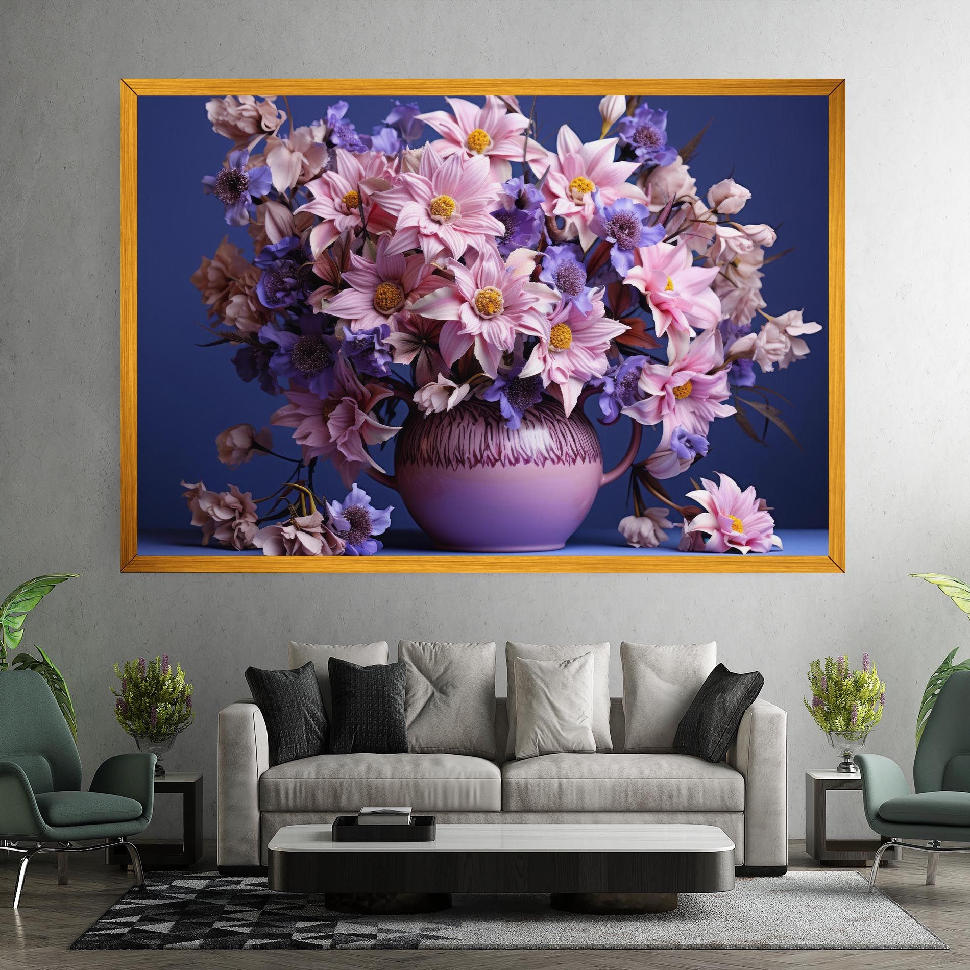 Purple Vase Flowers mockup 7