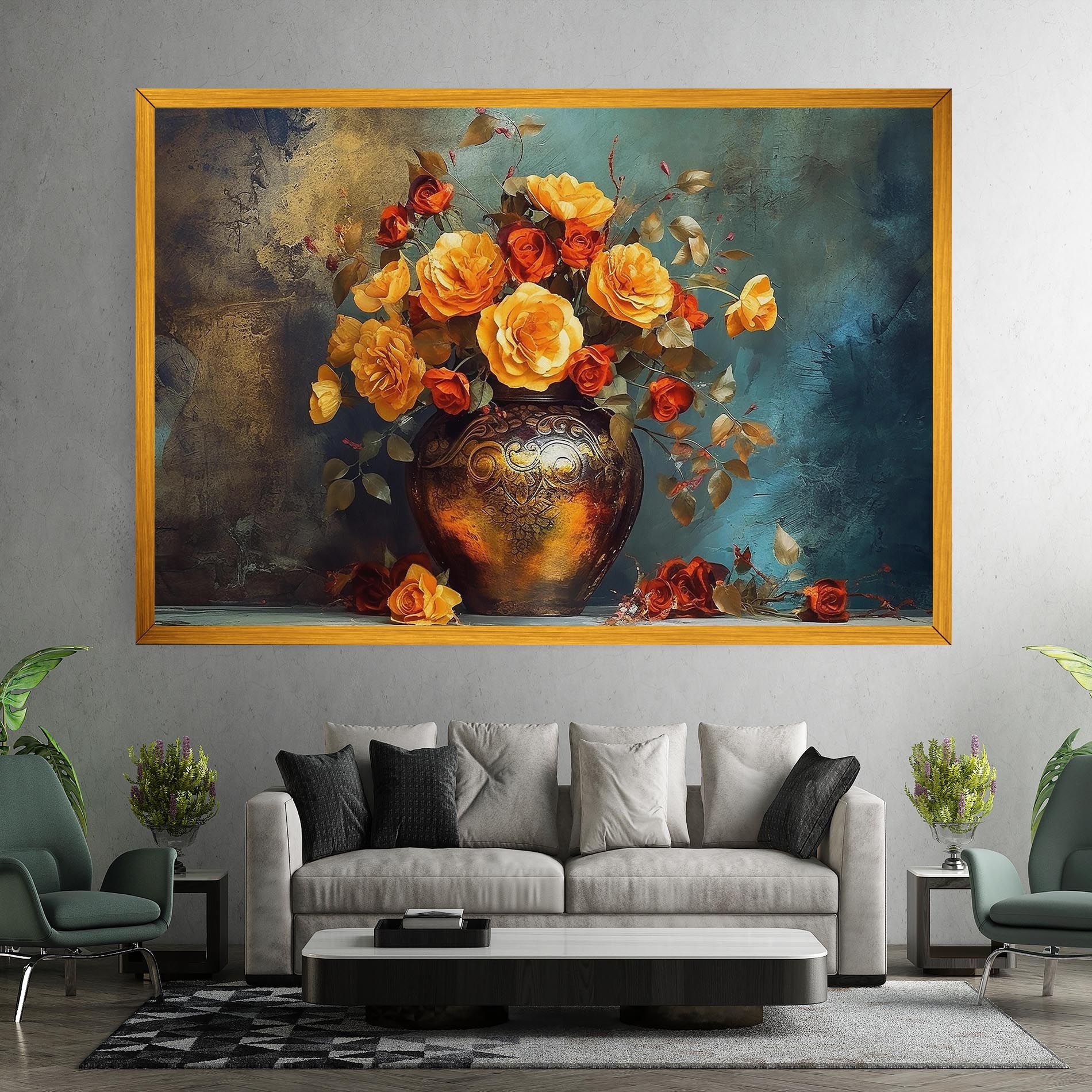 Red Orange Flower Vase mockup 7