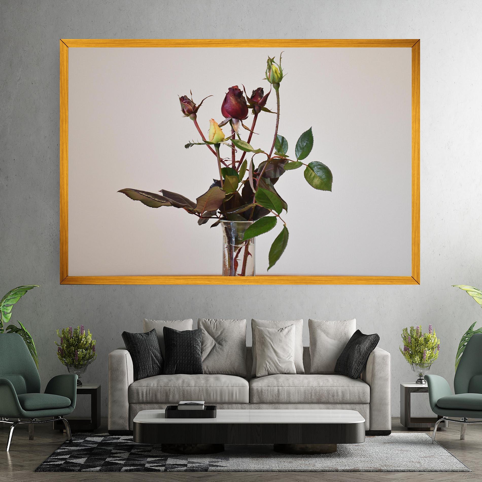 Leinwandbild Roses Vase mockup 7