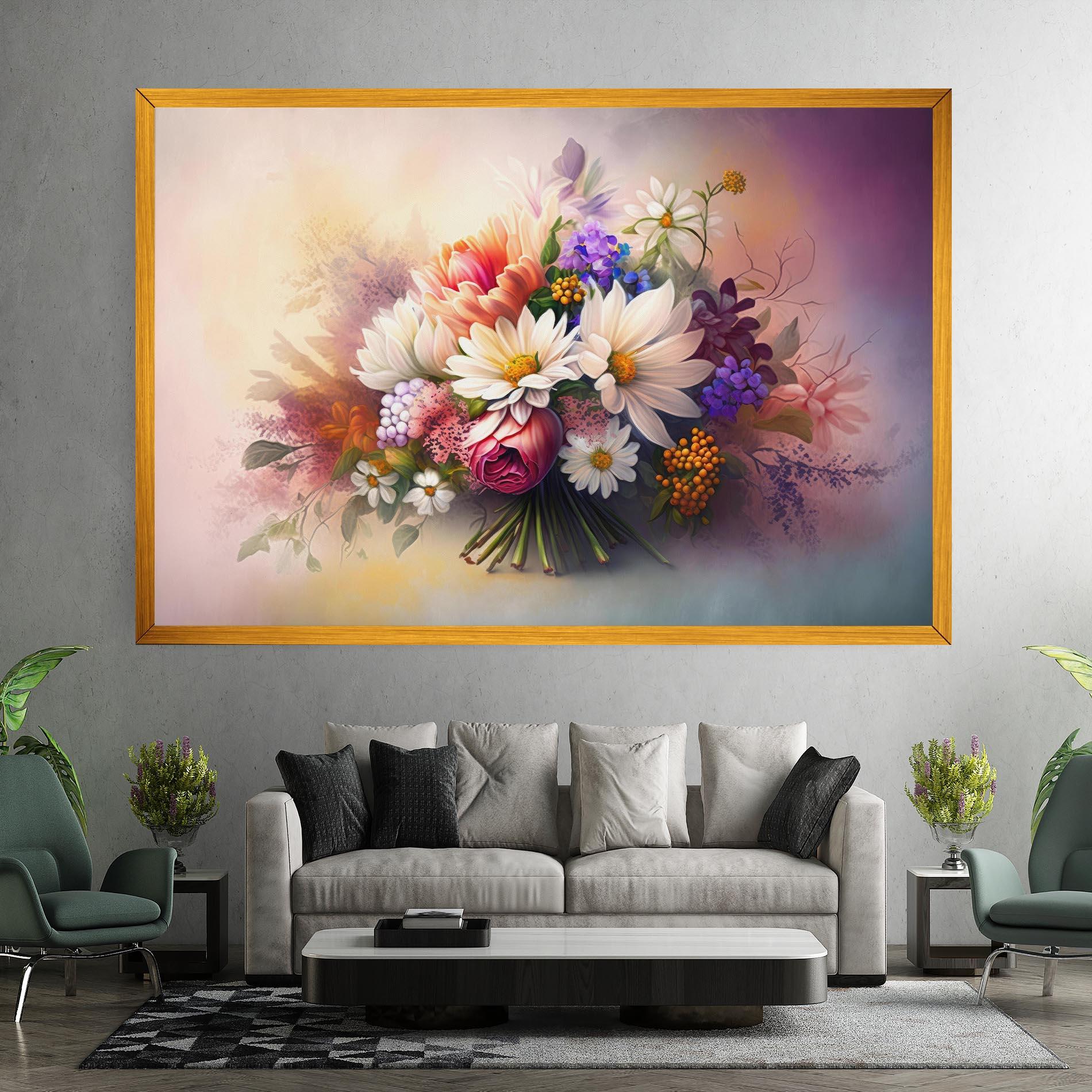 Leinwandbild Vecteezy_ai Generated Bouquet Of Fresh Spring Flowers On Light_23373362_865 mockup 7