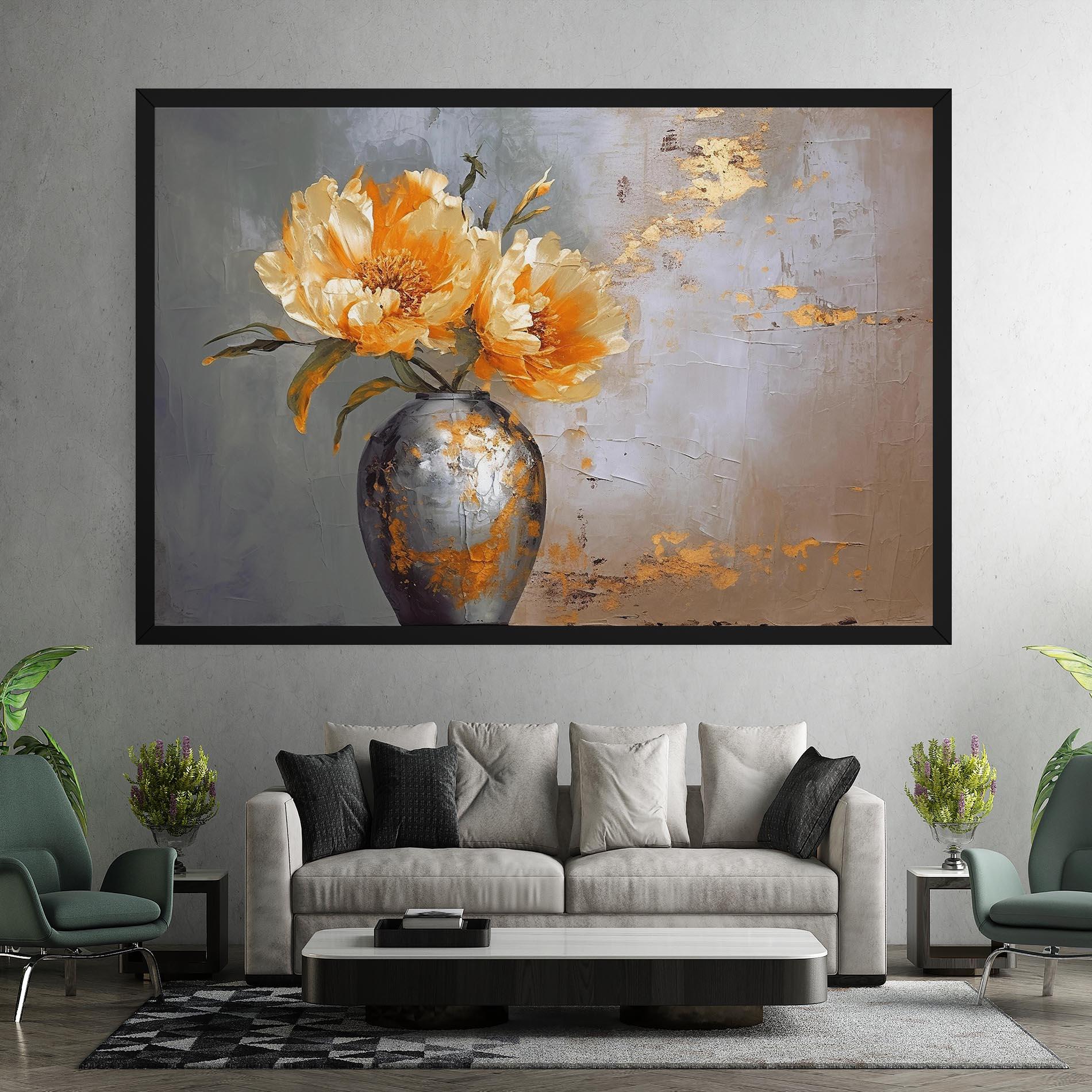 Leinwandbild Grey Painting Vase mockup 7