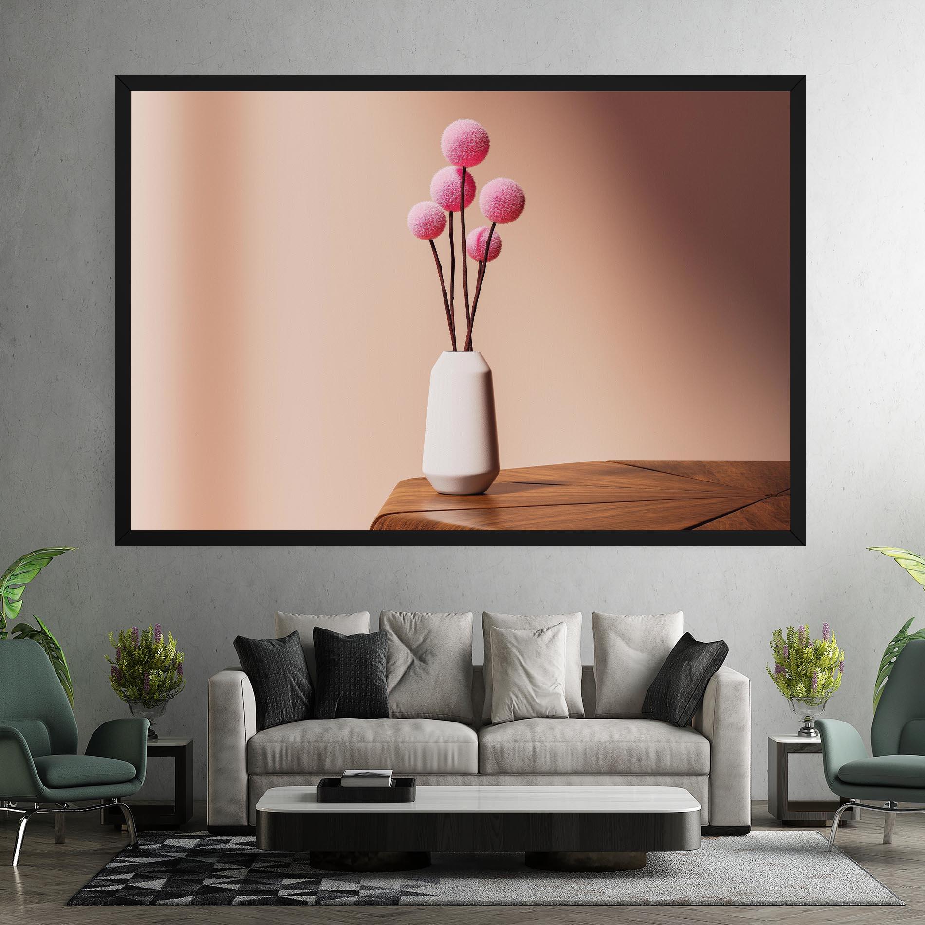 Leinwandbild Pink Circle Vase mockup 7