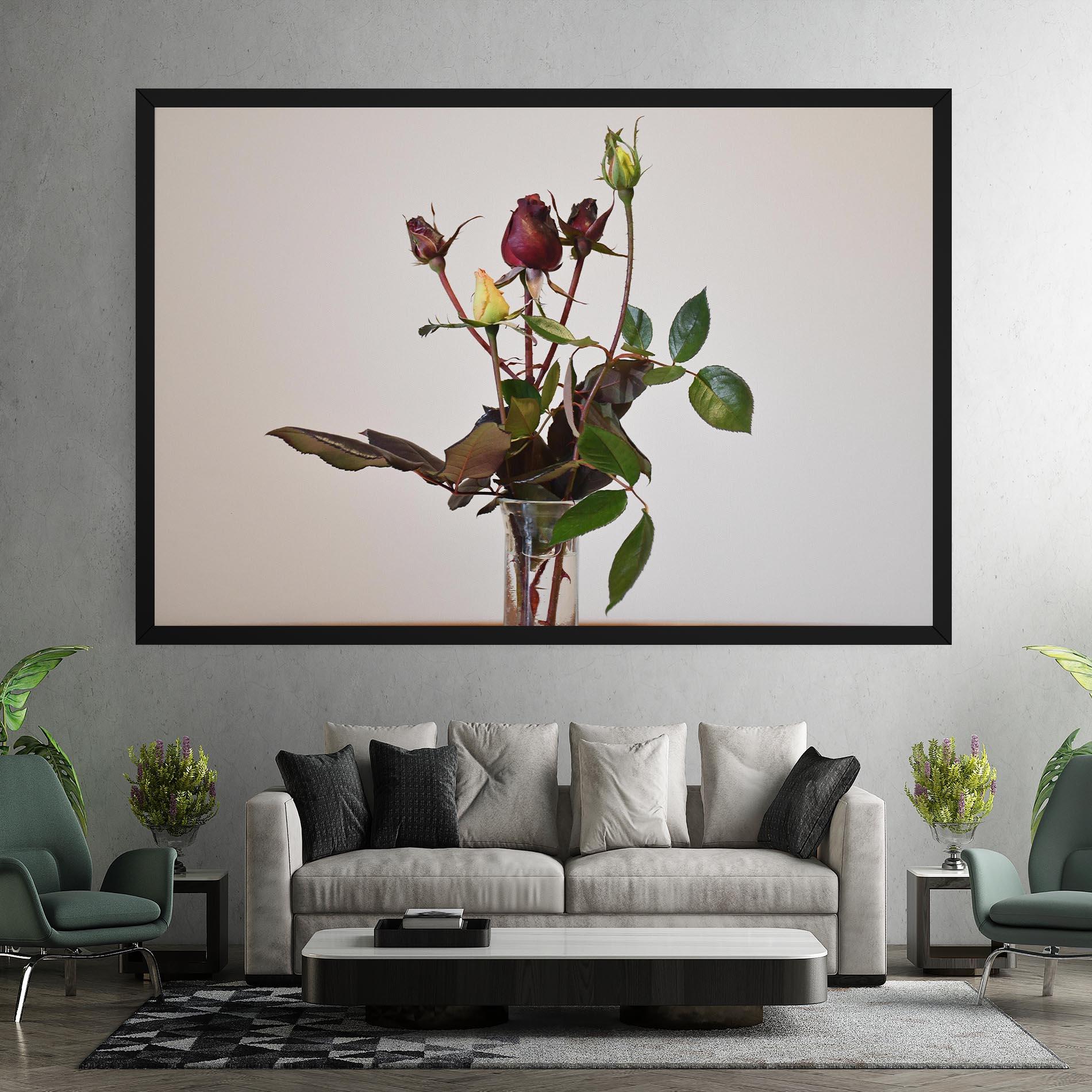Leinwandbild Roses Vase mockup 7