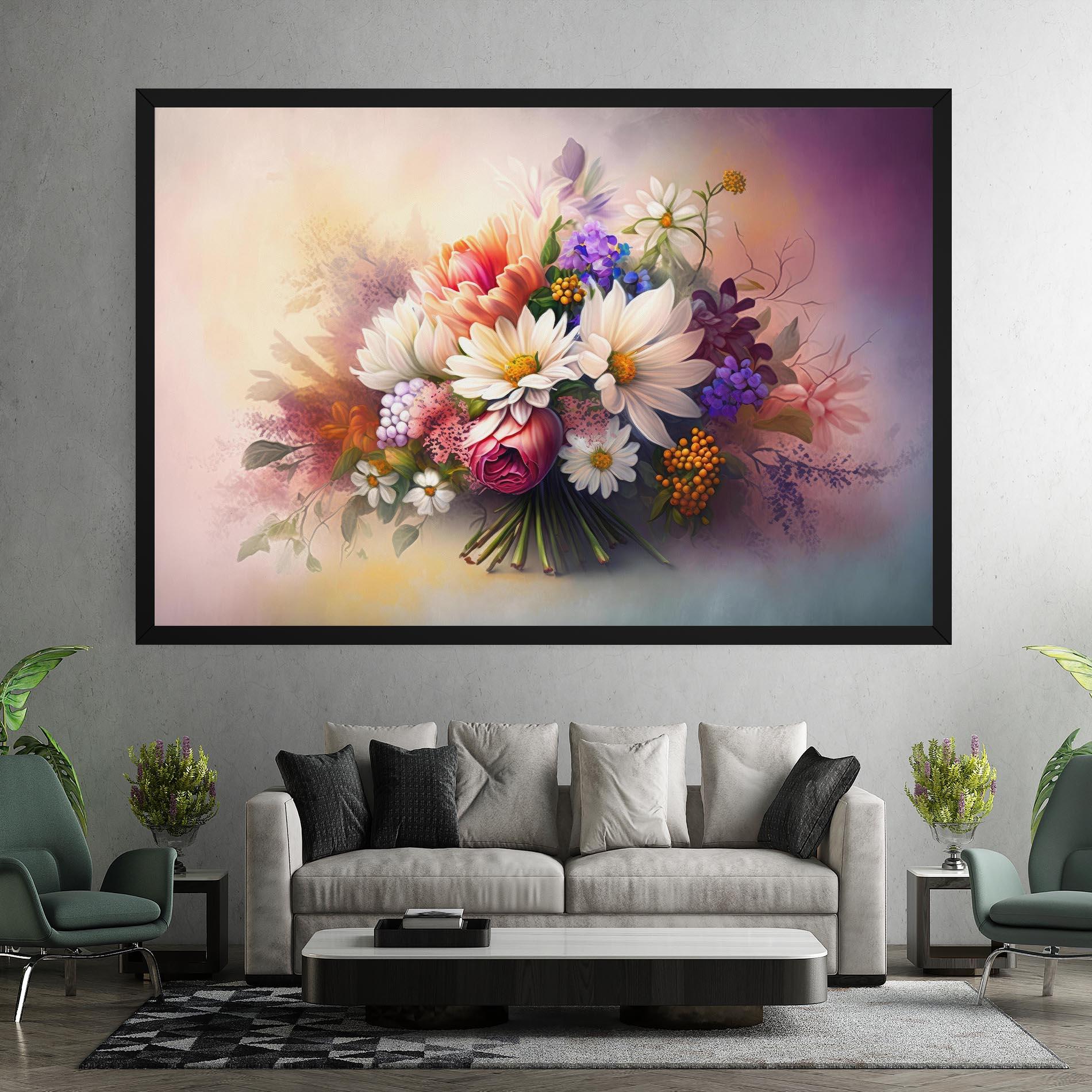 Leinwandbild Vecteezy_ai Generated Bouquet Of Fresh Spring Flowers On Light_23373362_865 mockup 7