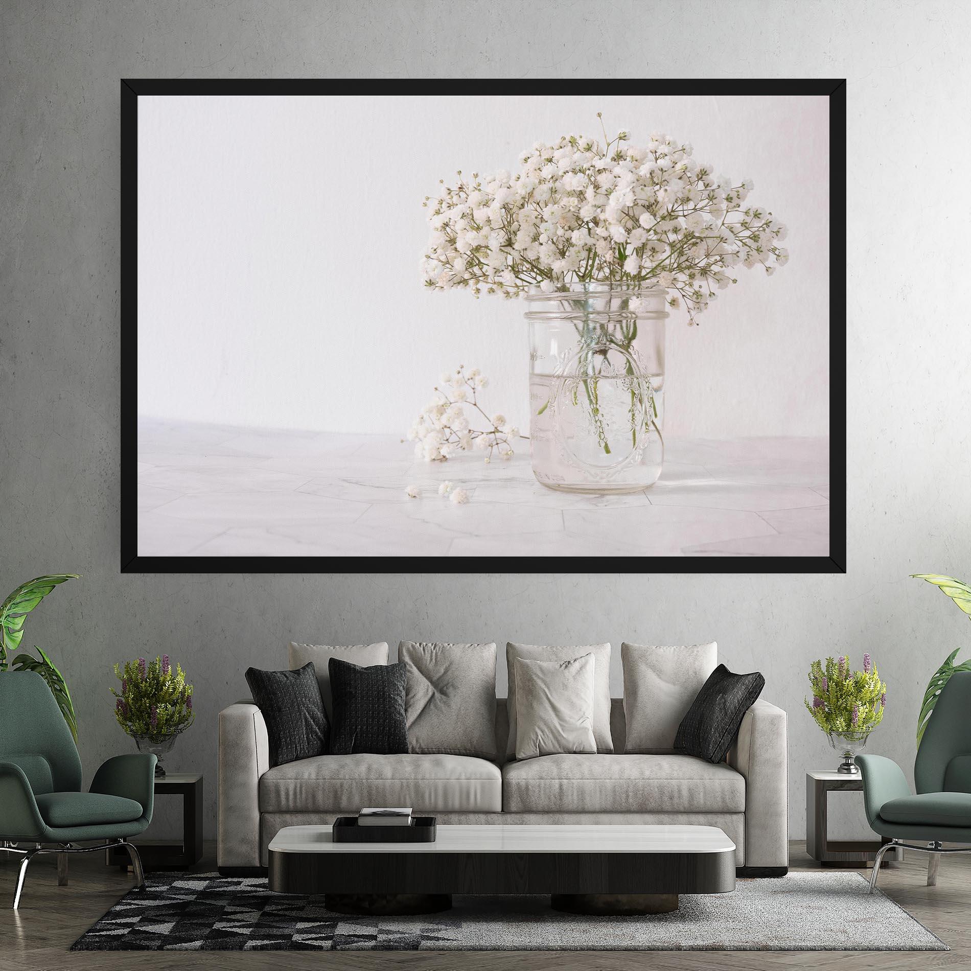 Leinwandbild White Tiny Flower Vase mockup 7