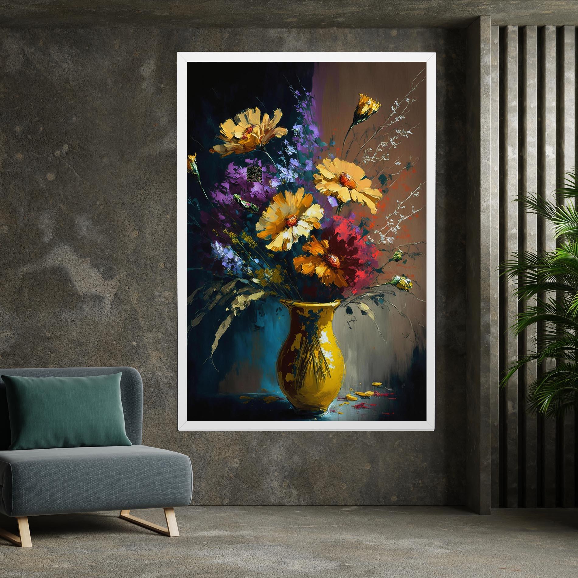 Leinwandbild Yellow Art Vase mockup 7