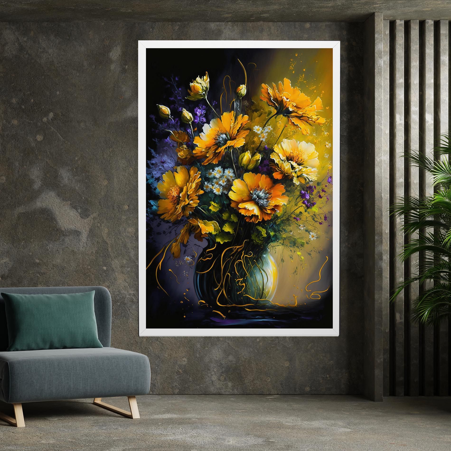 Yellow Flower Art Vase mockup 7