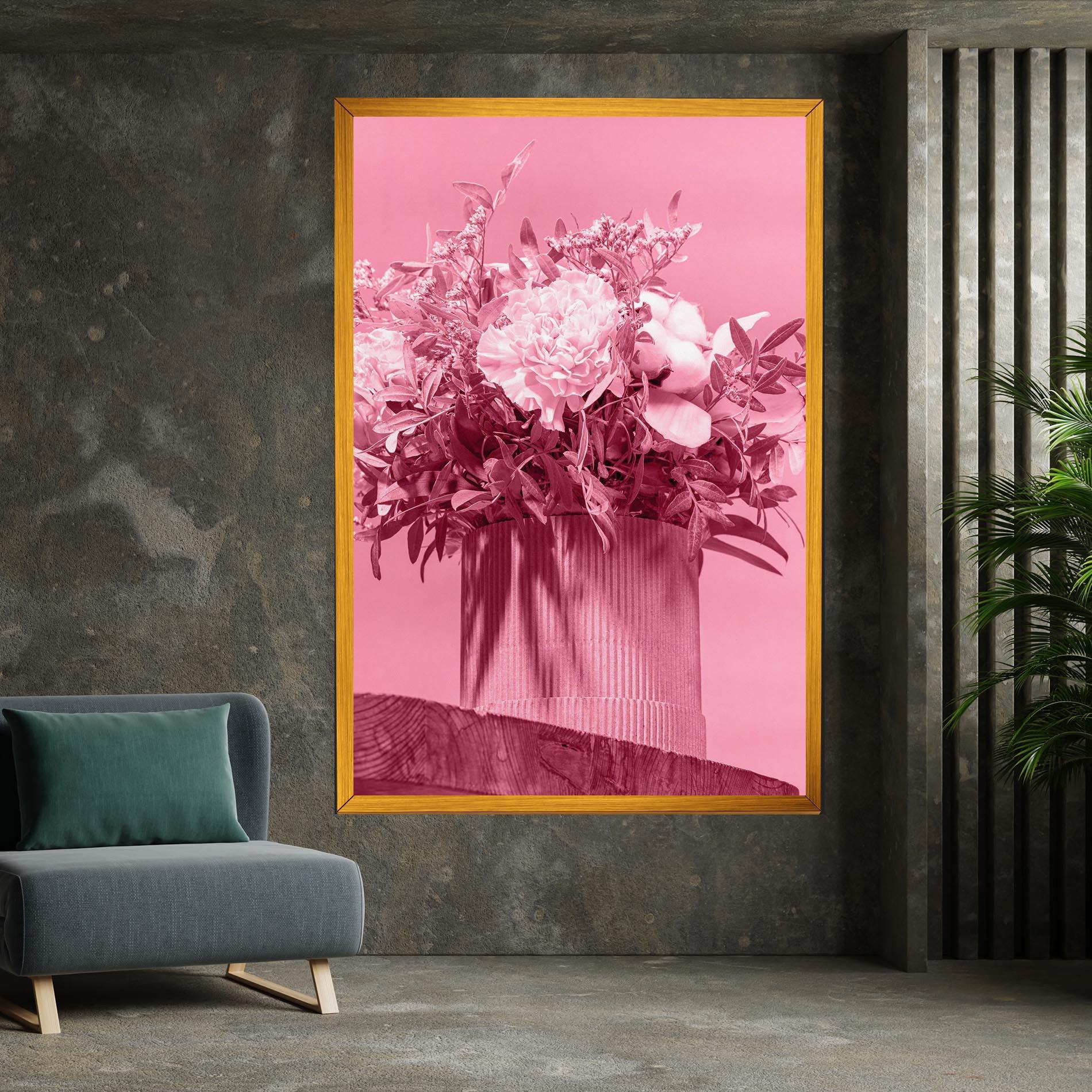 Leinwandbild Pink Light Vase mockup 7