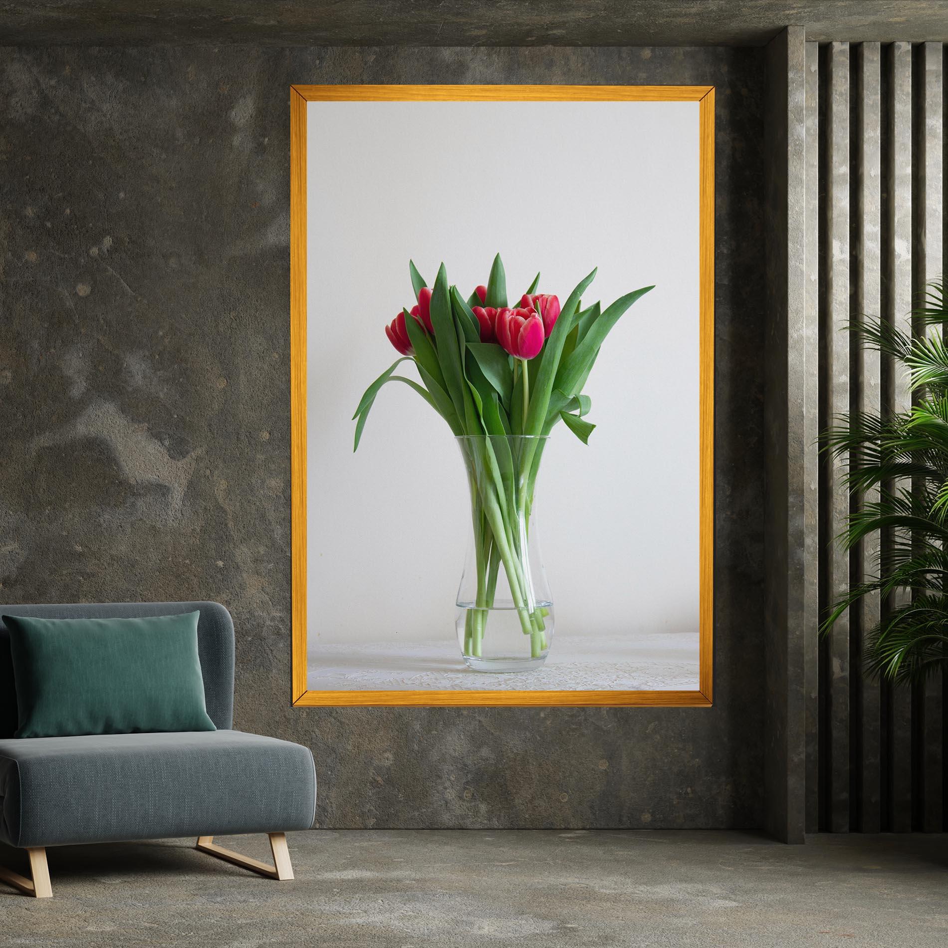 Leinwandbild Pretty Tulips Vase mockup 7