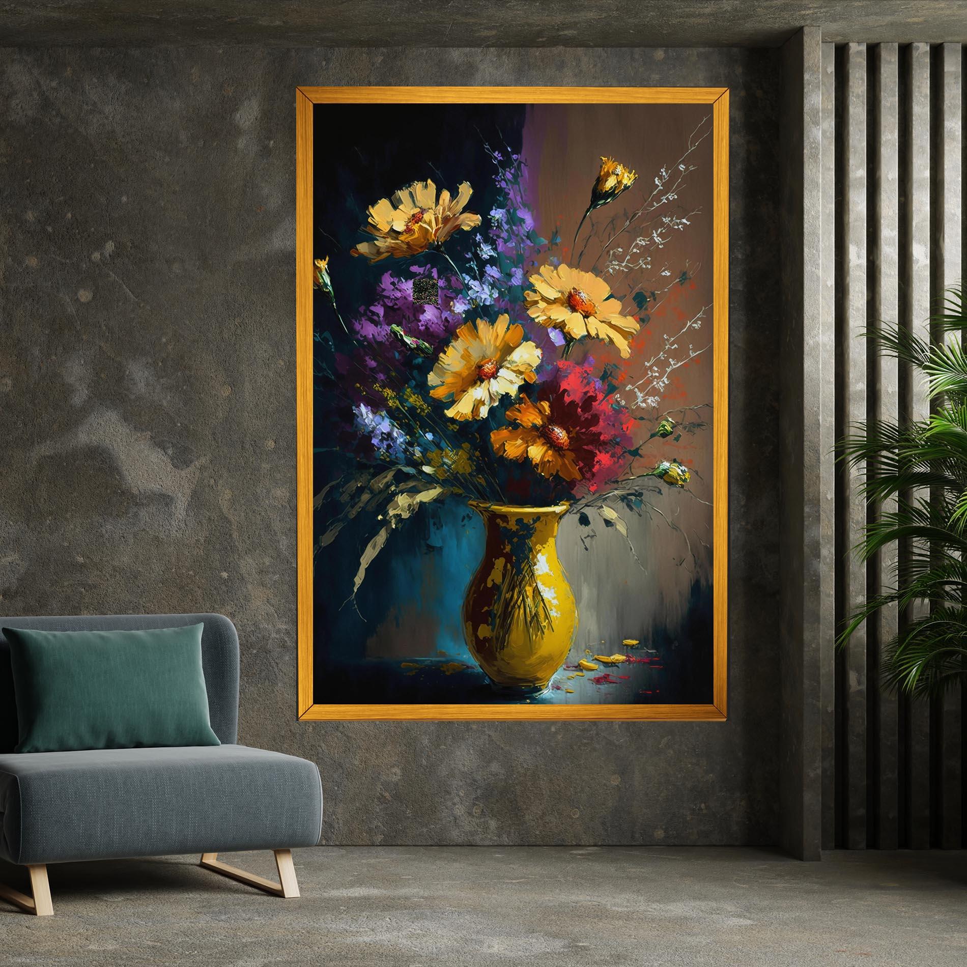 Leinwandbild Yellow Art Vase mockup 7