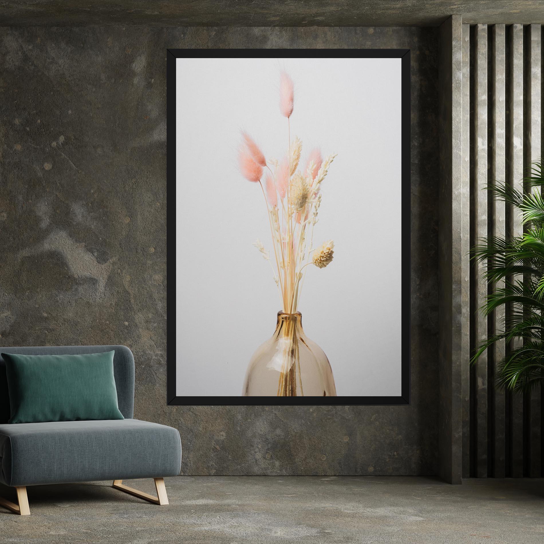 Leinwandbild Pink Cream Flower Vase mockup 7