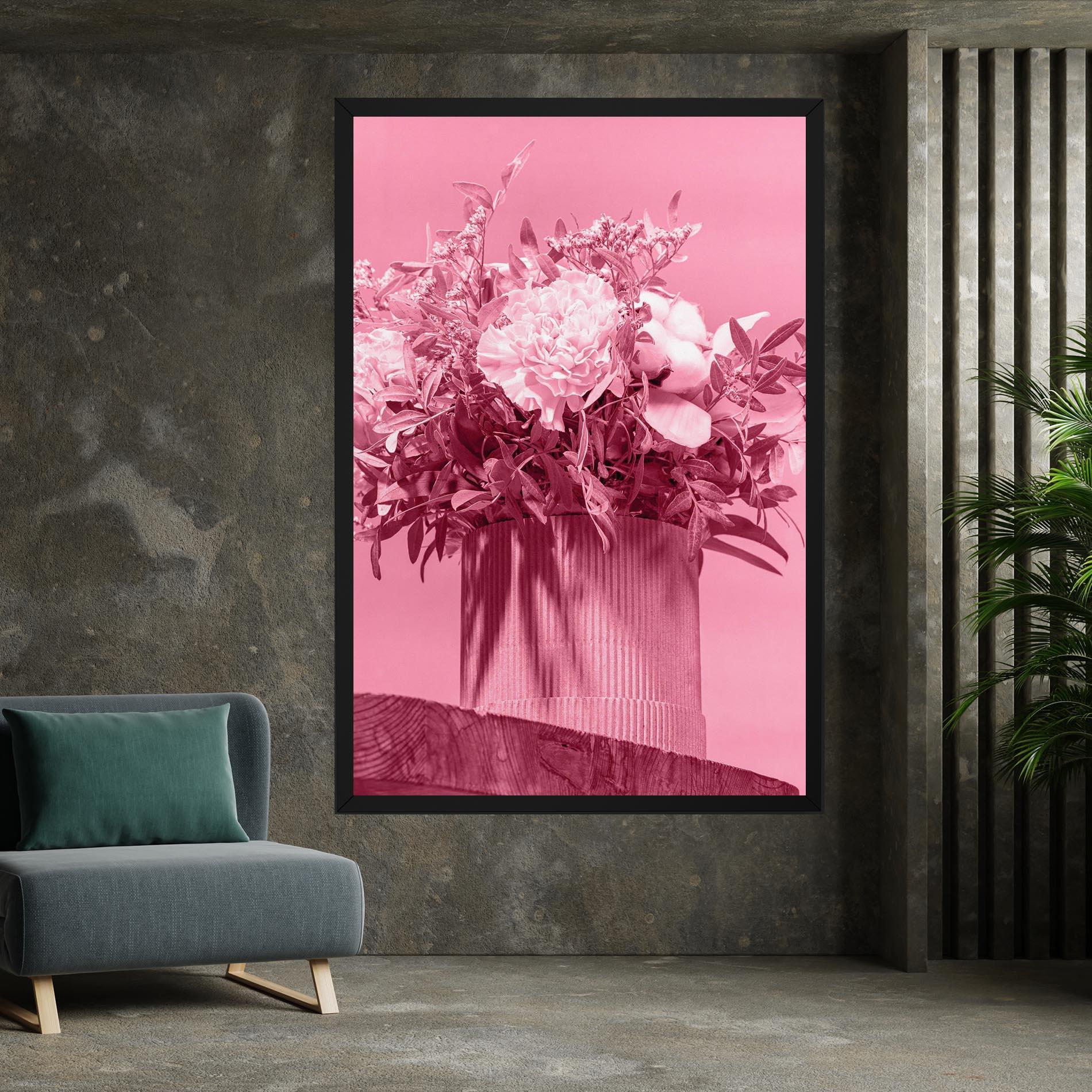 Leinwandbild Pink Light Vase mockup 7