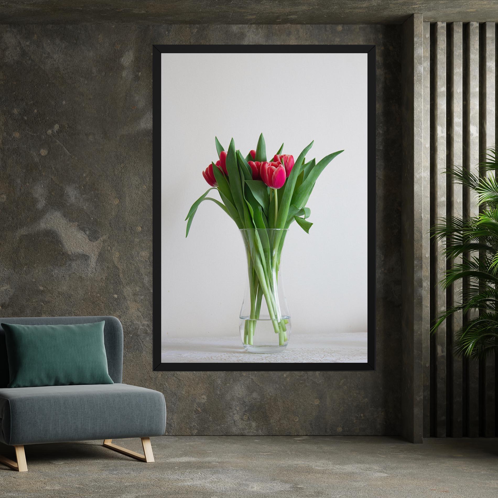 Leinwandbild Pretty Tulips Vase mockup 7