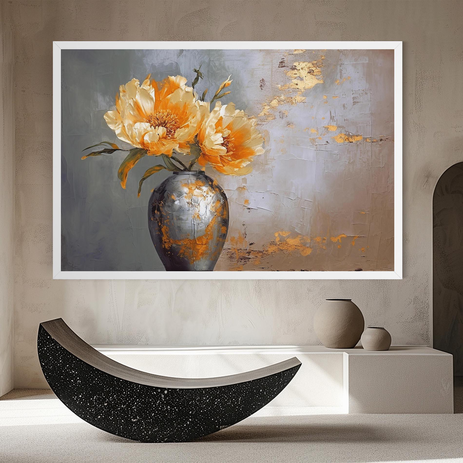 Leinwandbild Grey Painting Vase mockup 8