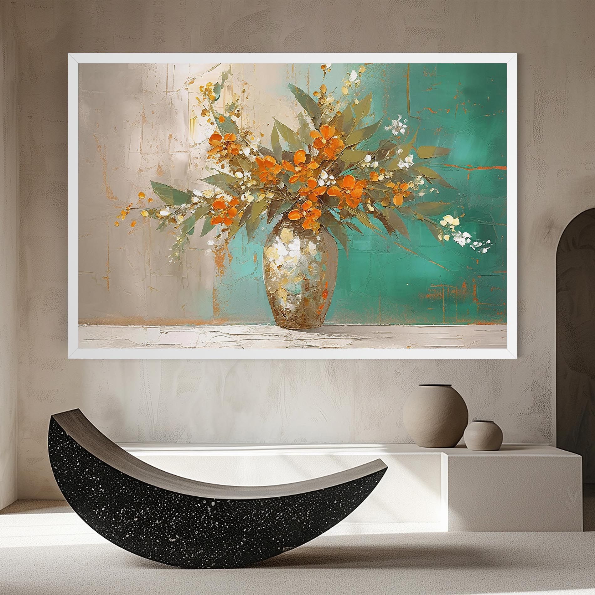 Grey Vase Orange mockup 8