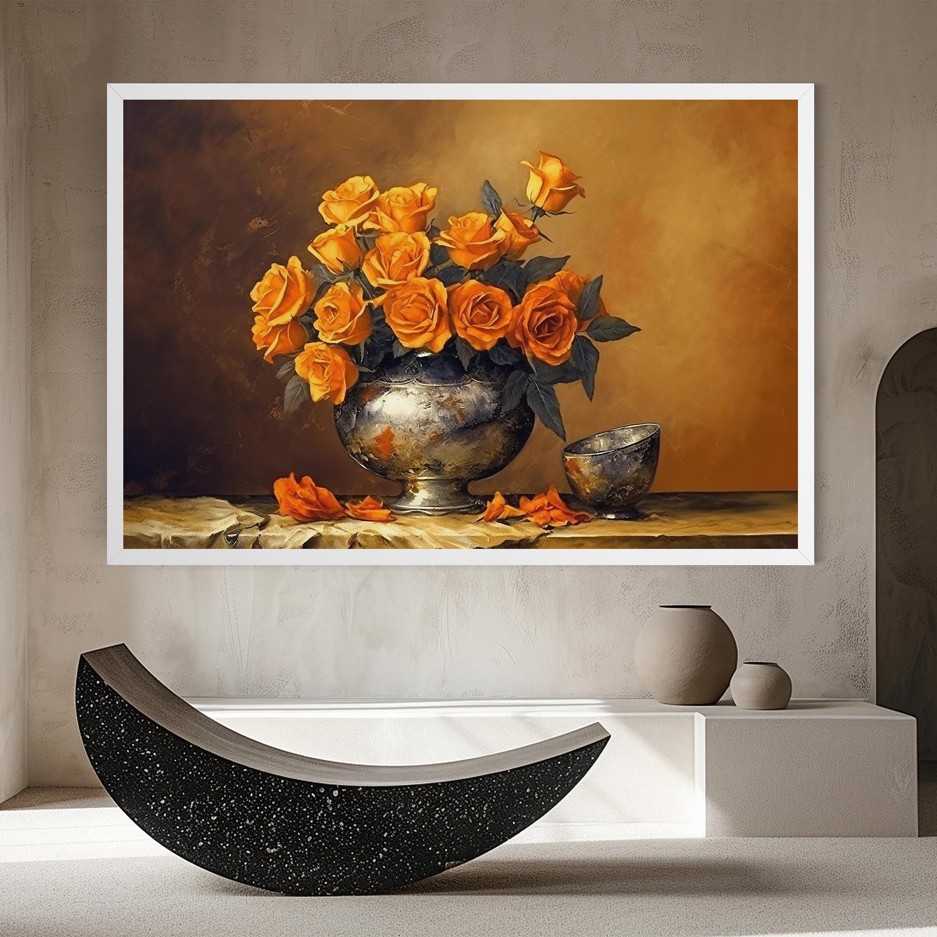 Orange Rose Vase mockup 8