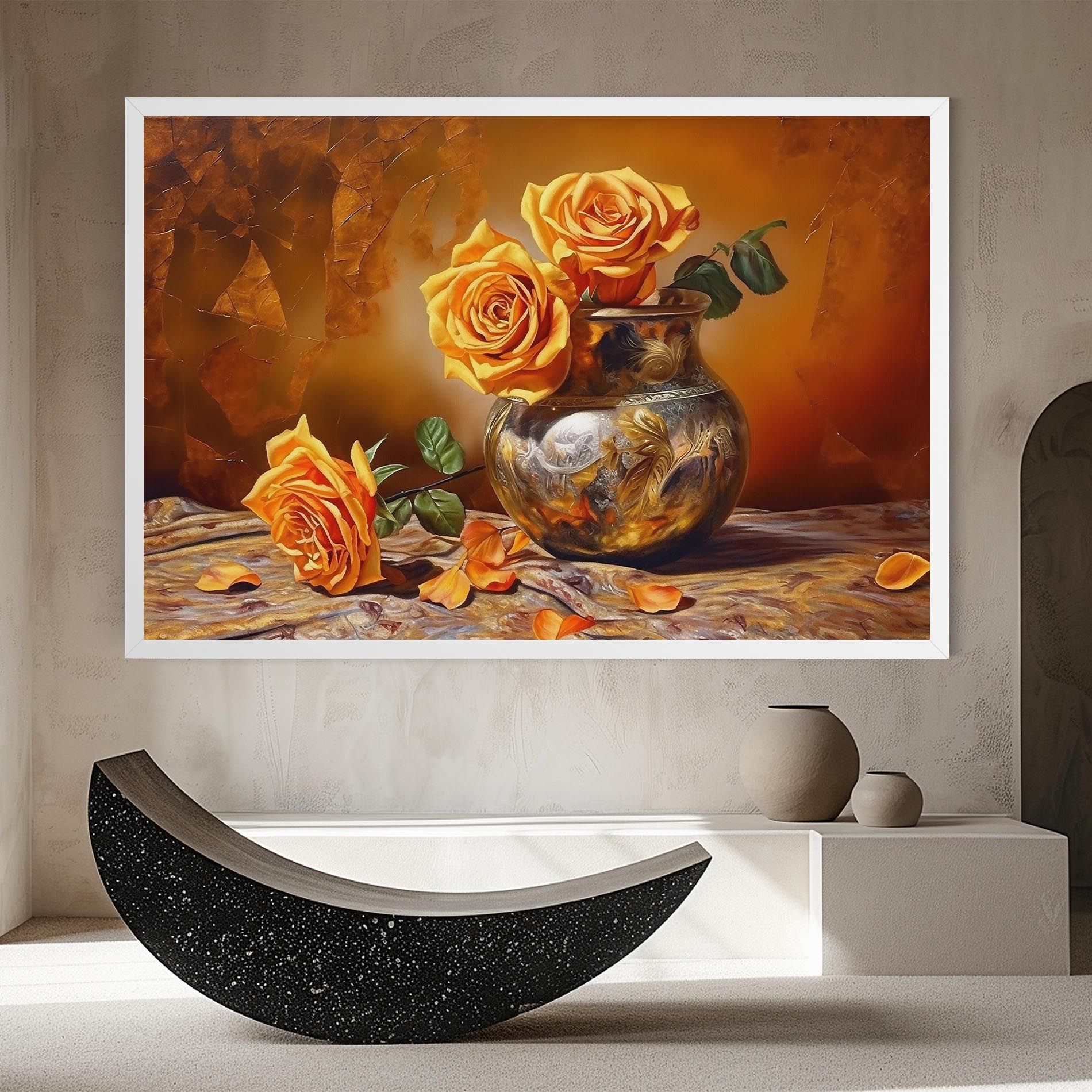 Orange Roses Vase mockup 8