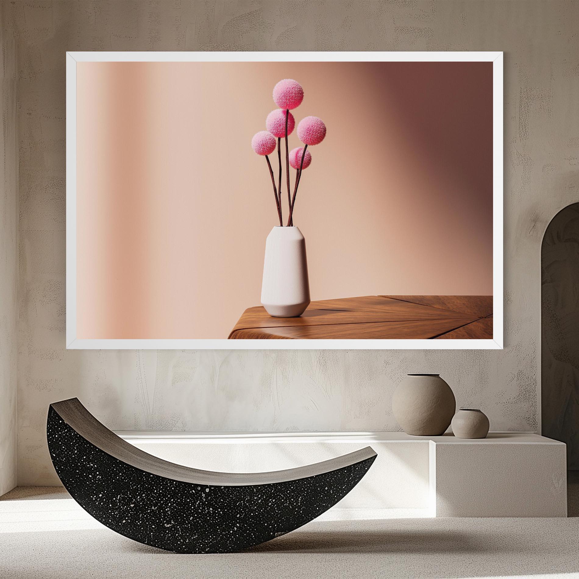 Leinwandbild Pink Circle Vase mockup 8