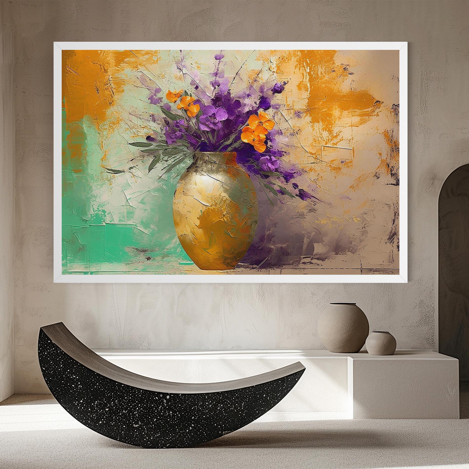 Leinwandbild Purple Orange Plant Vase mockup 8