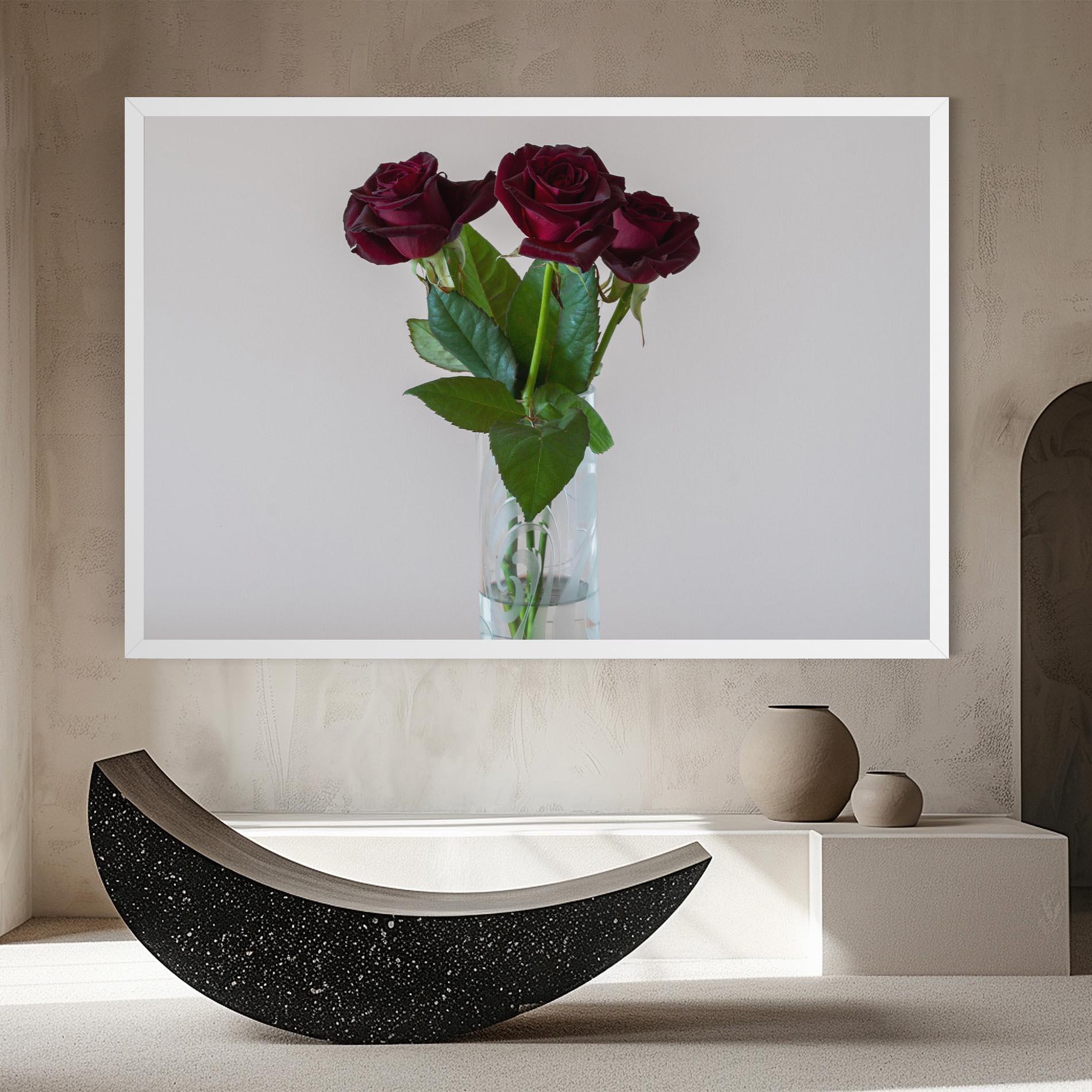 Leinwandbild Red Roses Vase mockup 8