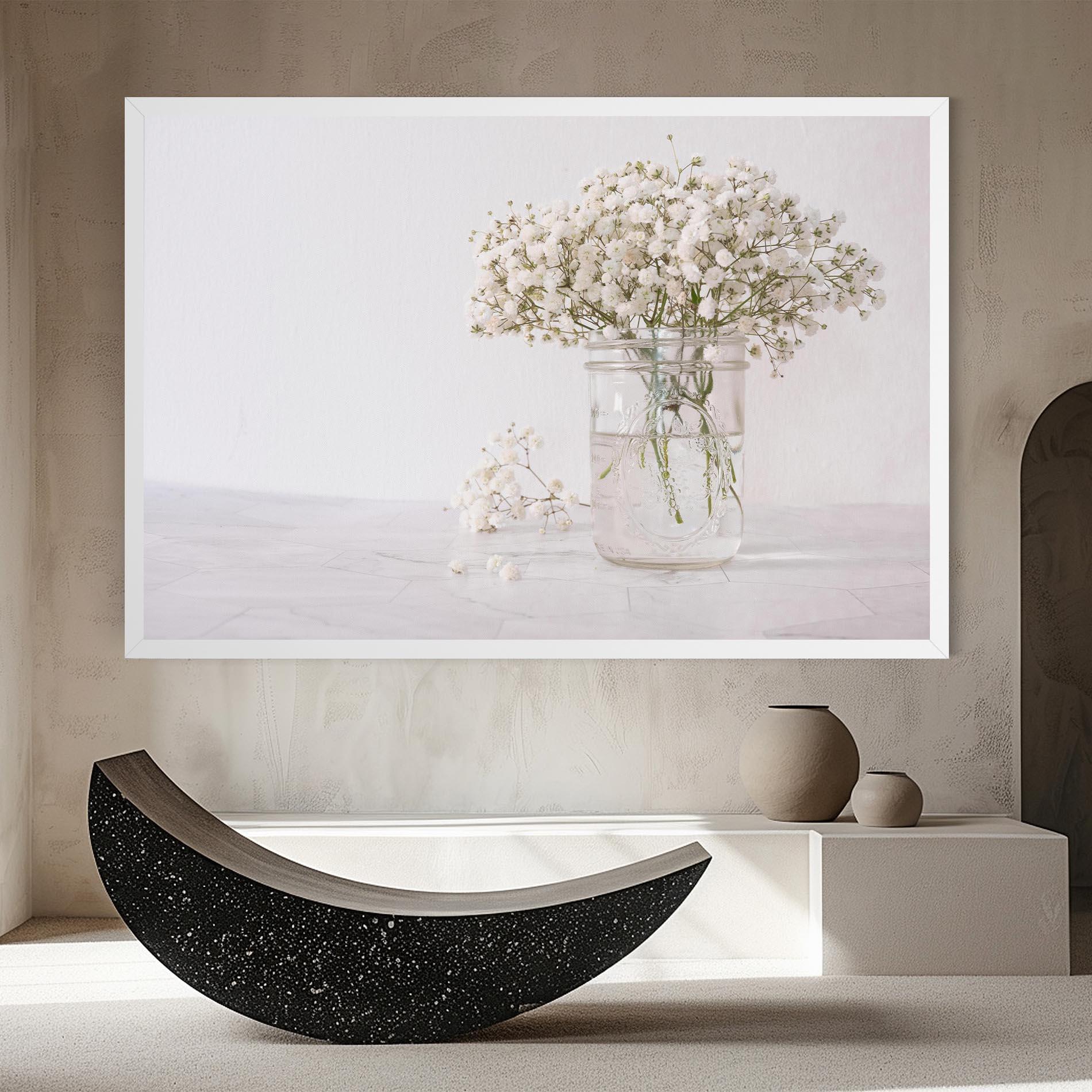 Leinwandbild White Tiny Flower Vase mockup 8