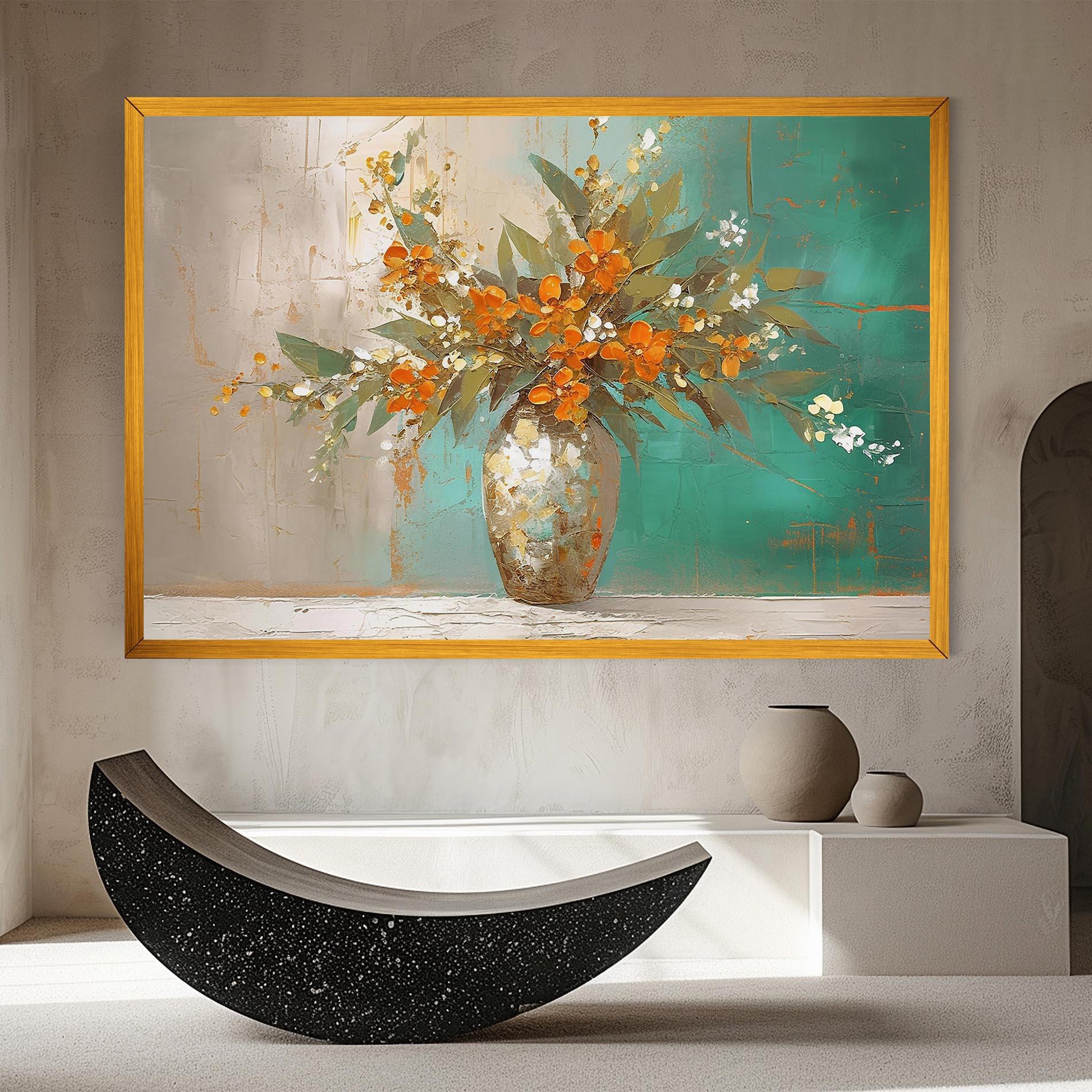 Leinwandbild Grey Vase Orange mockup 8