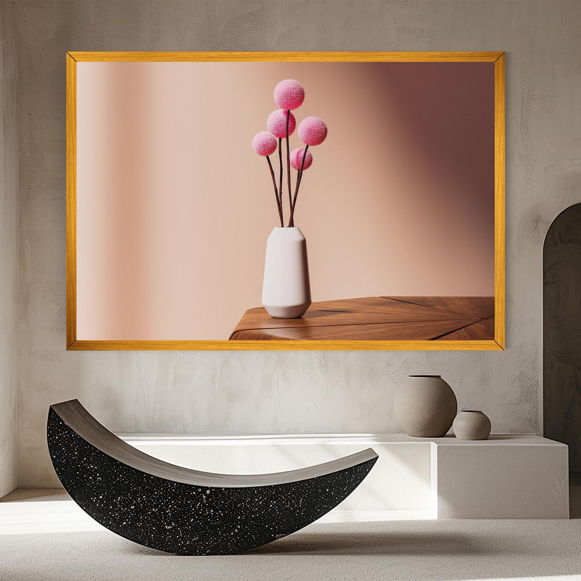 Leinwandbild Pink Circle Vase mockup 8