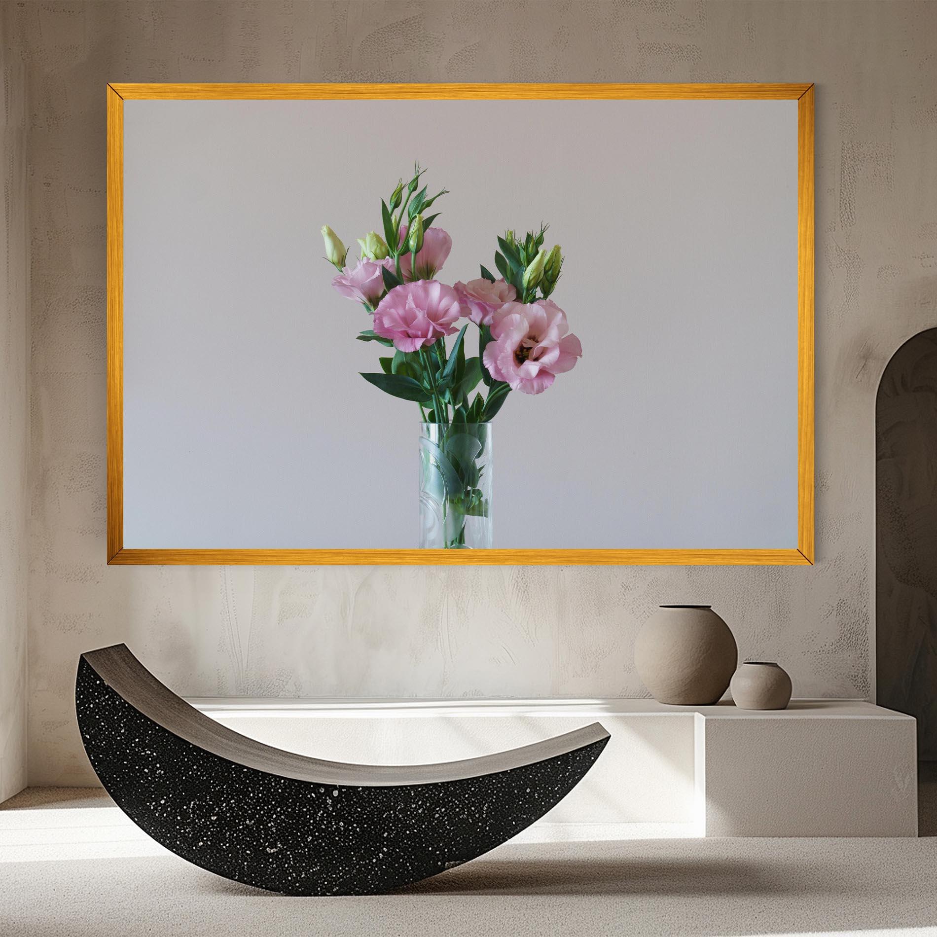 Leinwandbild Pretty Pink Flower Vase mockup 8