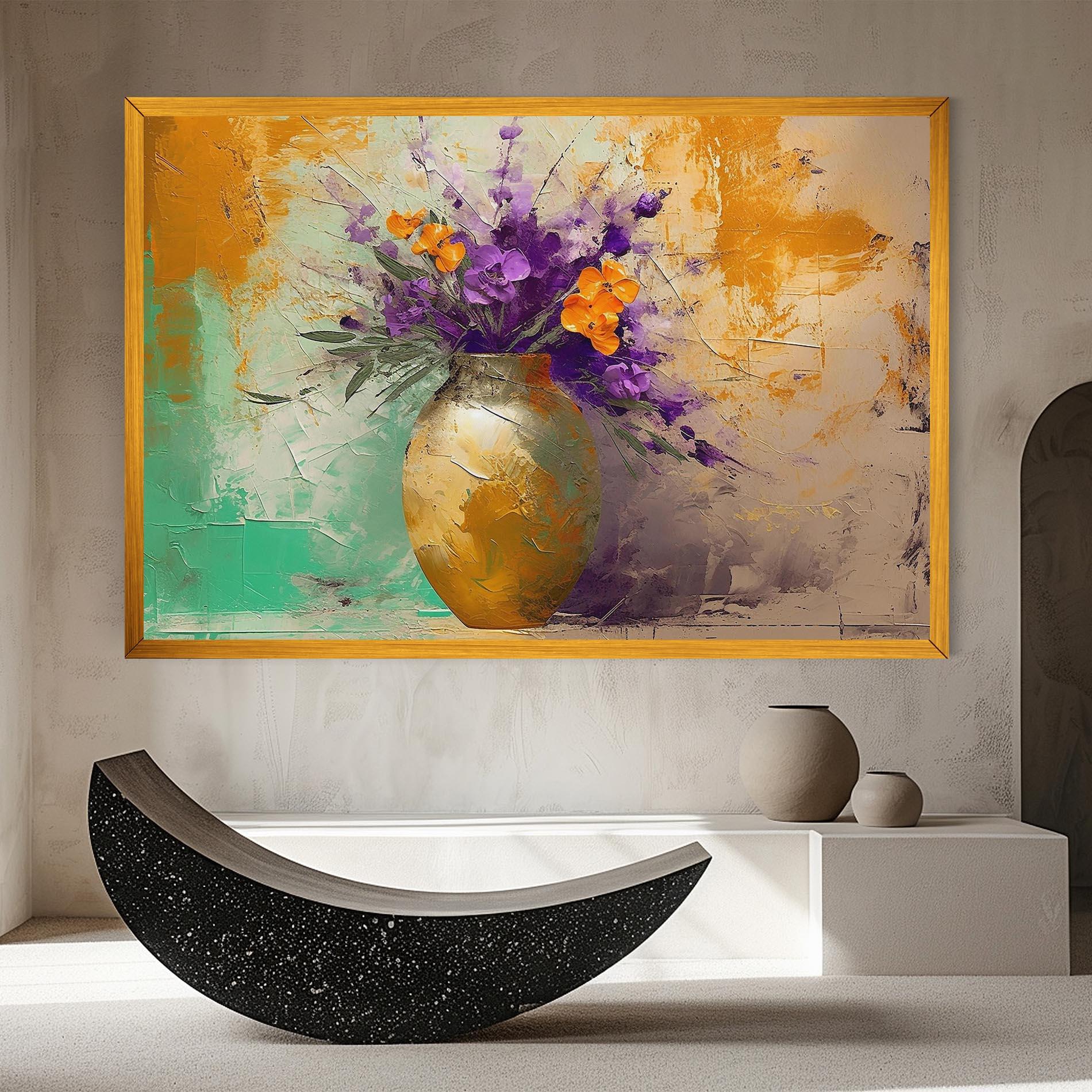 Leinwandbild Purple Orange Plant Vase mockup 8