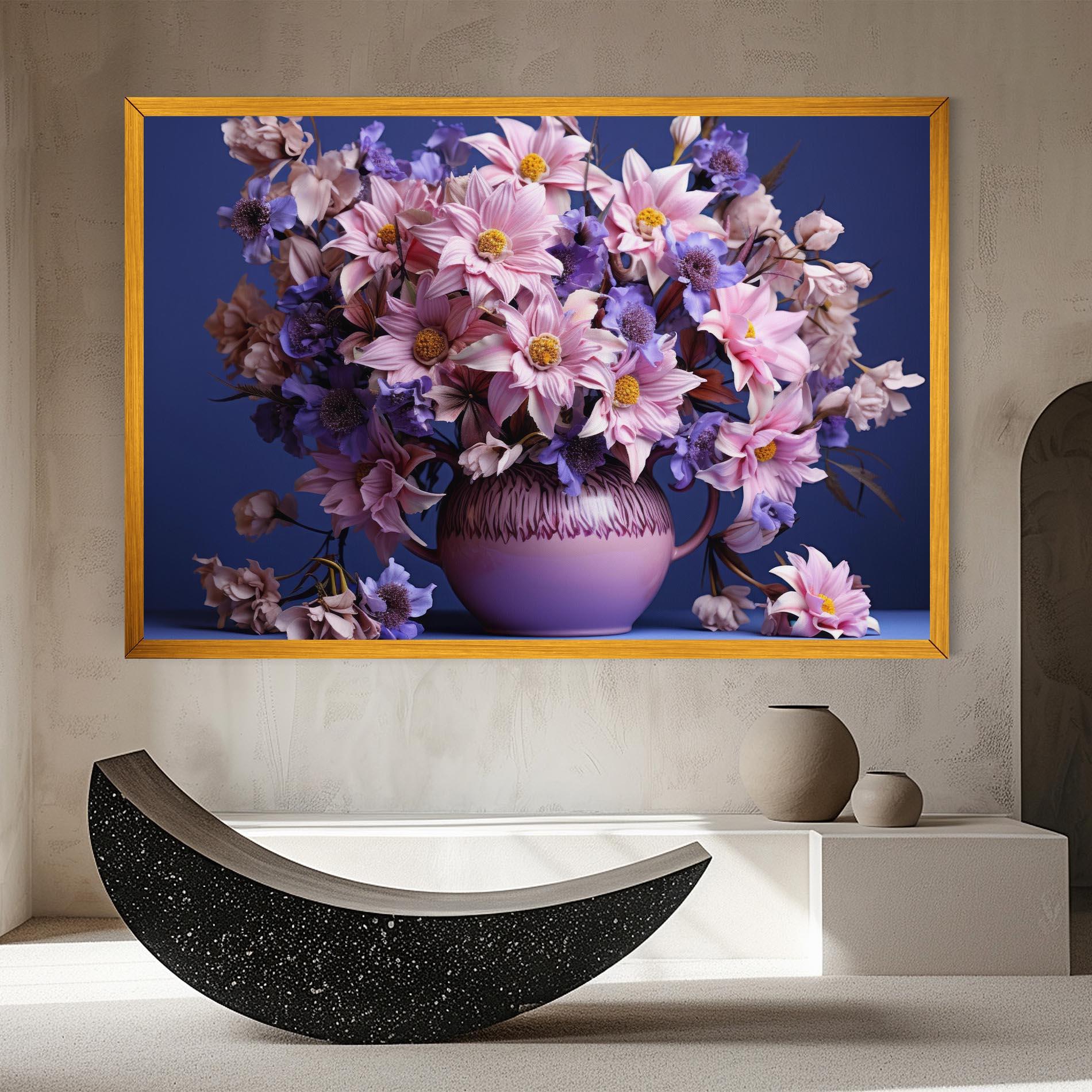 Leinwandbild Purple Vase Flowers mockup 8