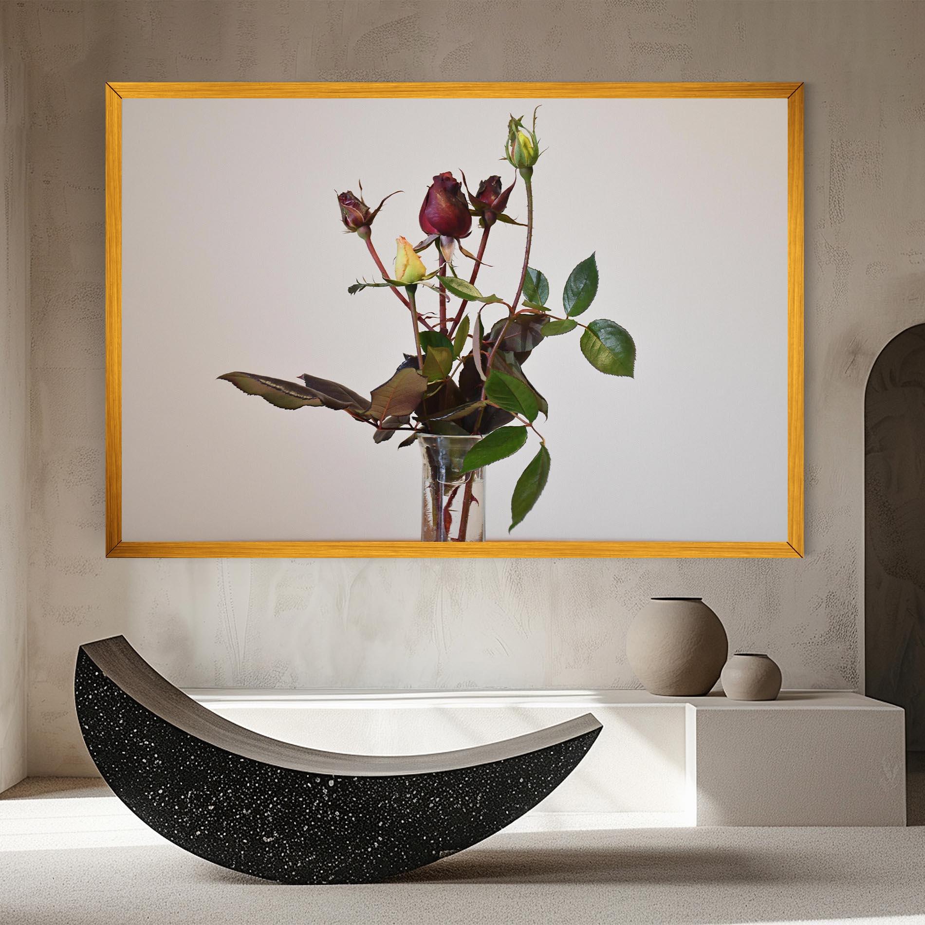 Leinwandbild Roses Vase mockup 8