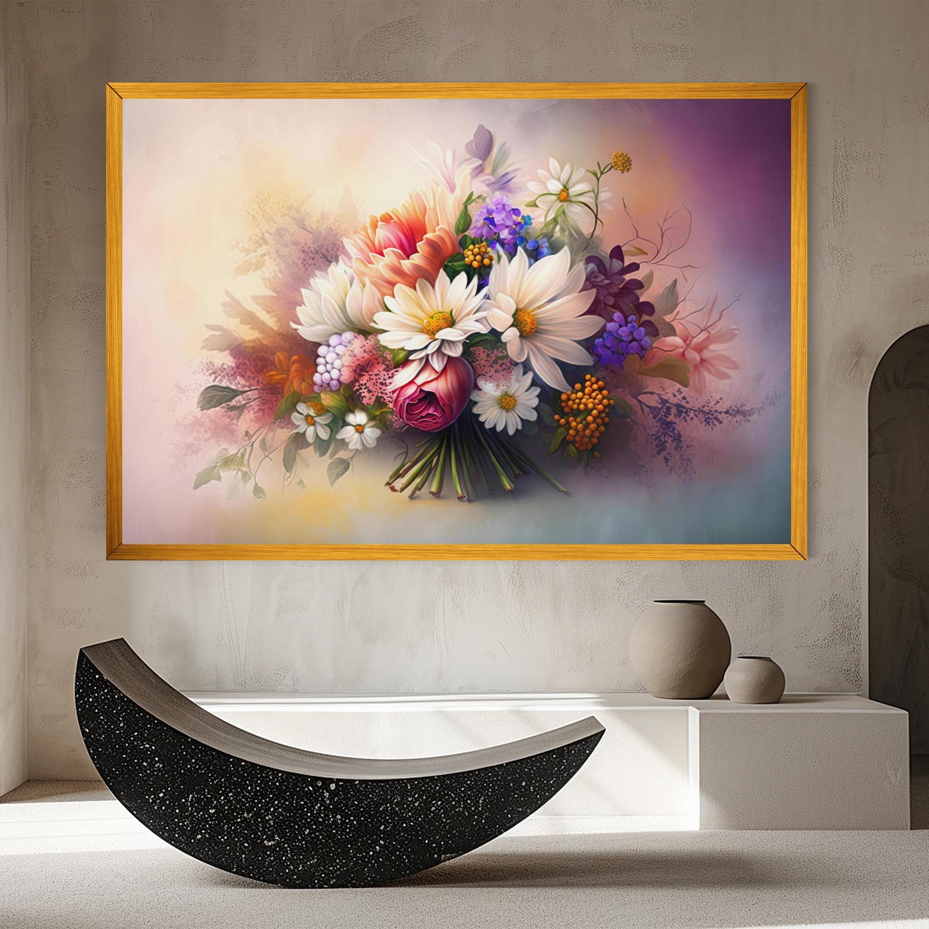Leinwandbild Vecteezy_ai Generated Bouquet Of Fresh Spring Flowers On Light_23373362_865 mockup 8