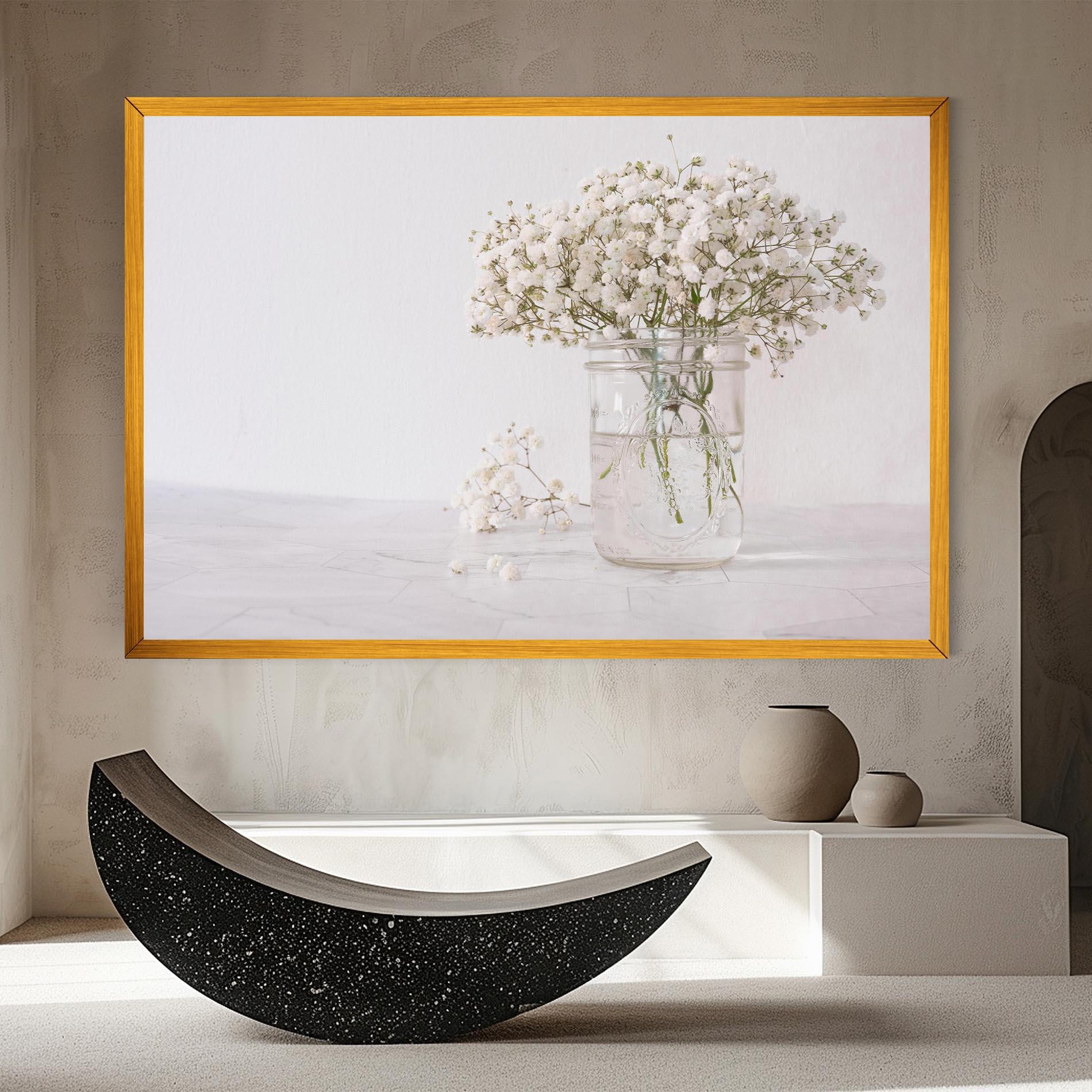 Leinwandbild White Tiny Flower Vase mockup 8