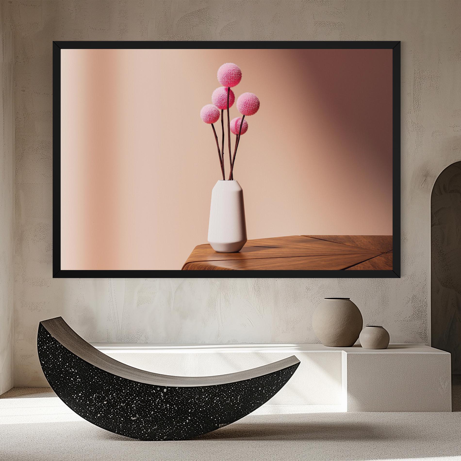 Leinwandbild Pink Circle Vase mockup 8