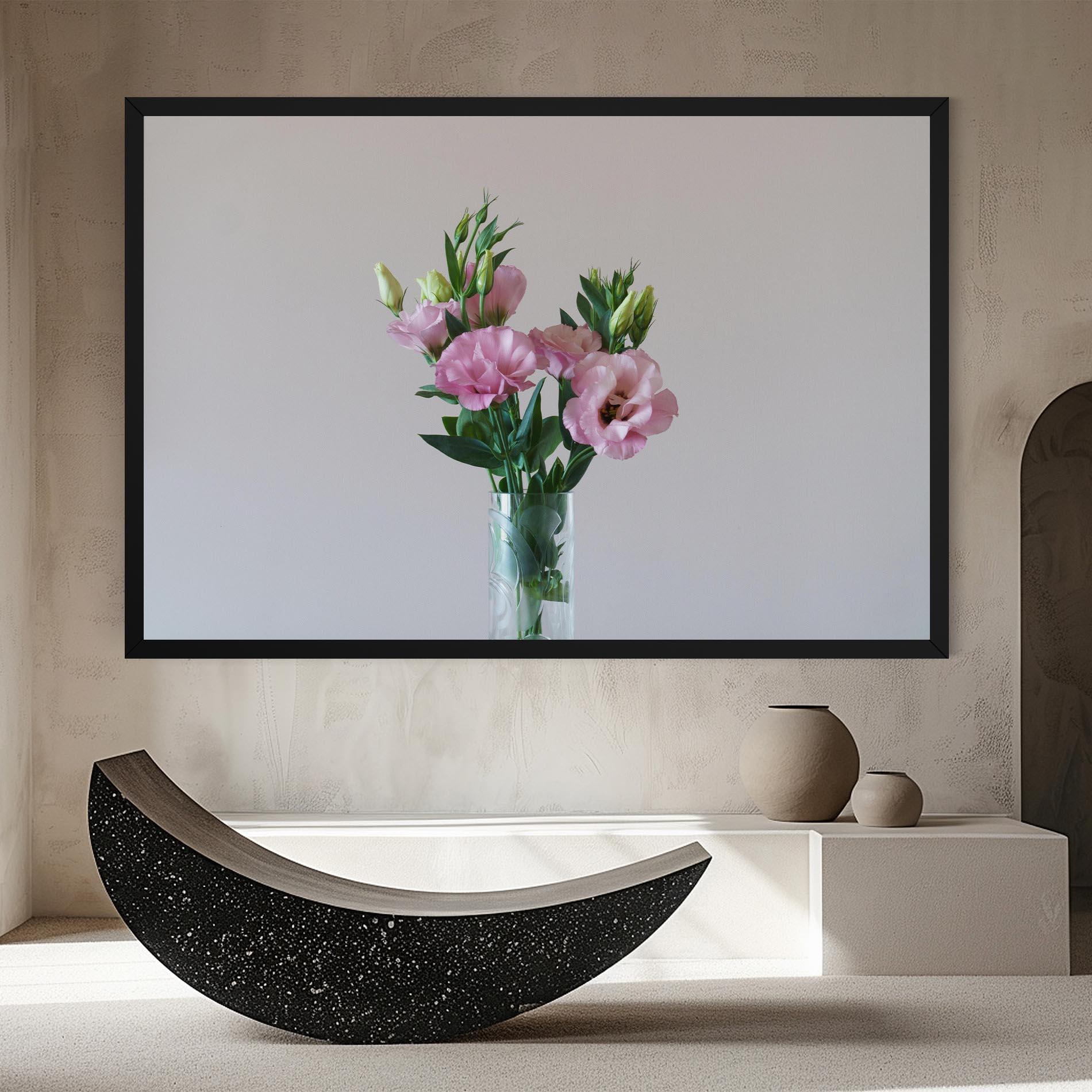 Leinwandbild Pretty Pink Flower Vase mockup 8