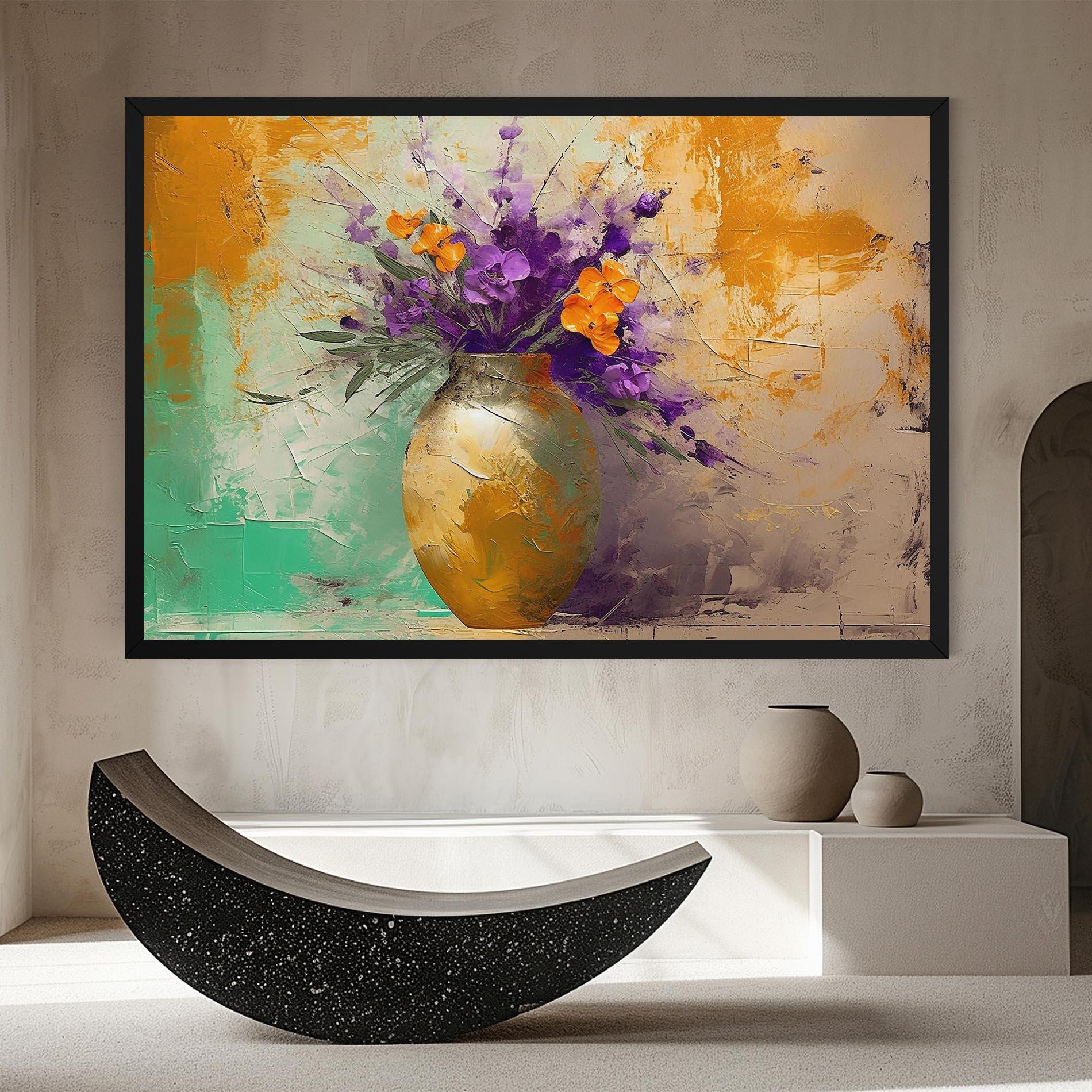 Leinwandbild Purple Orange Plant Vase mockup 8