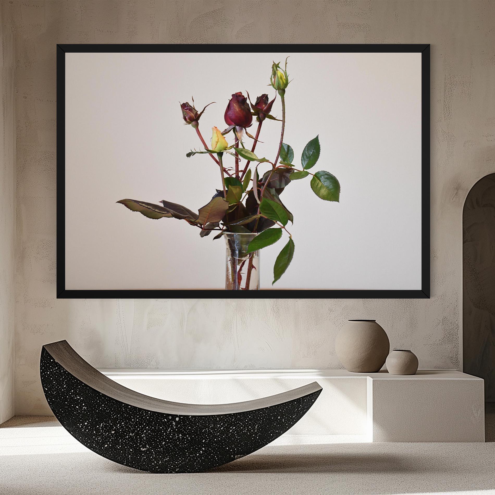 Leinwandbild Roses Vase mockup 8